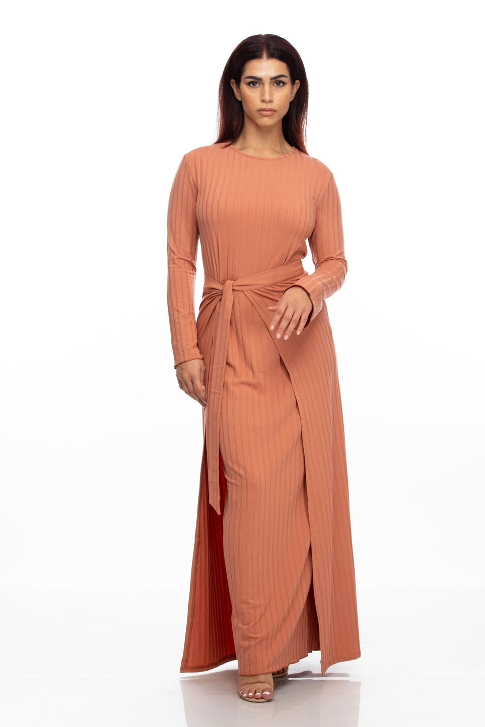 AMARA KNIT DRESS SET LIGHT TERRACOTTA