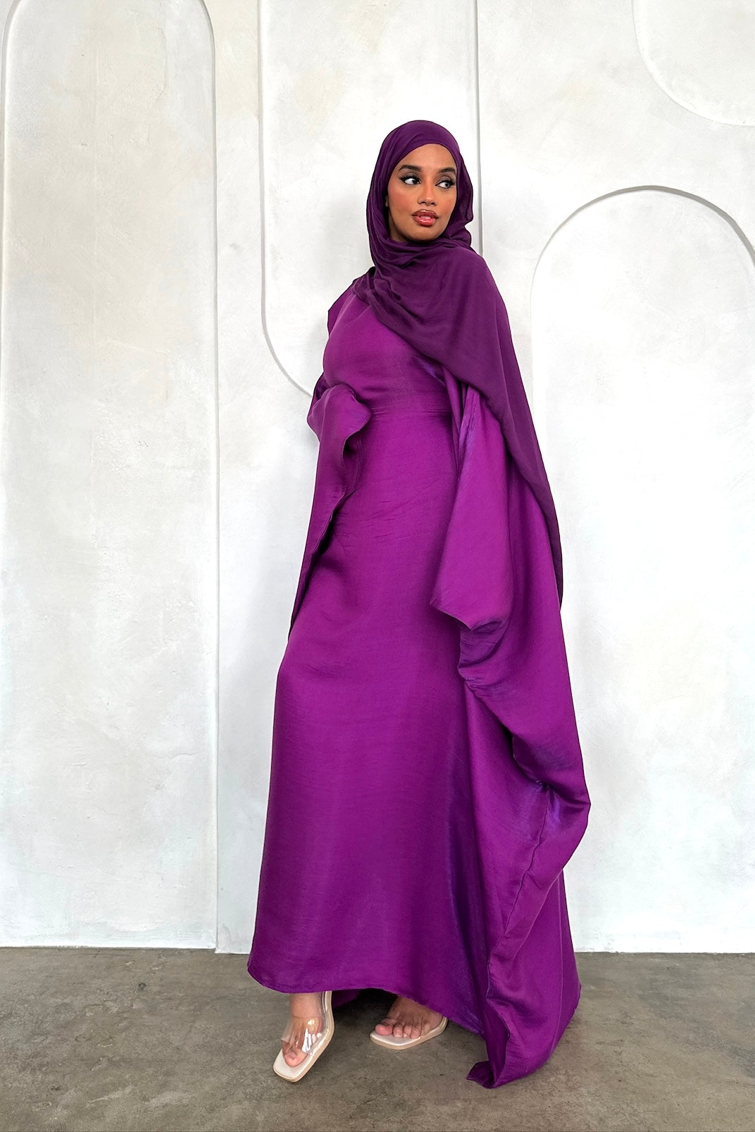 HANEEN BATWING ABAYA PURPLE