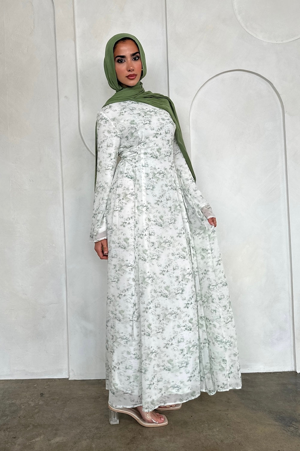 INAYA CHIFFON DRESS SAGE