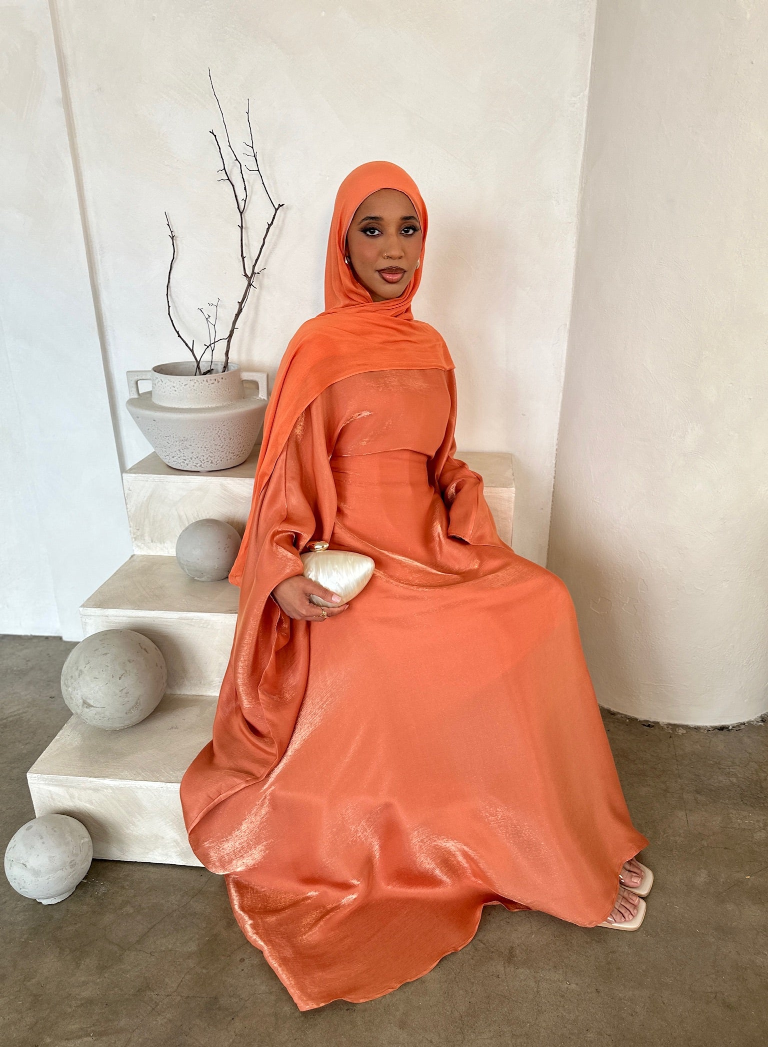 HANEEN BATWING ABAYA ORANGE