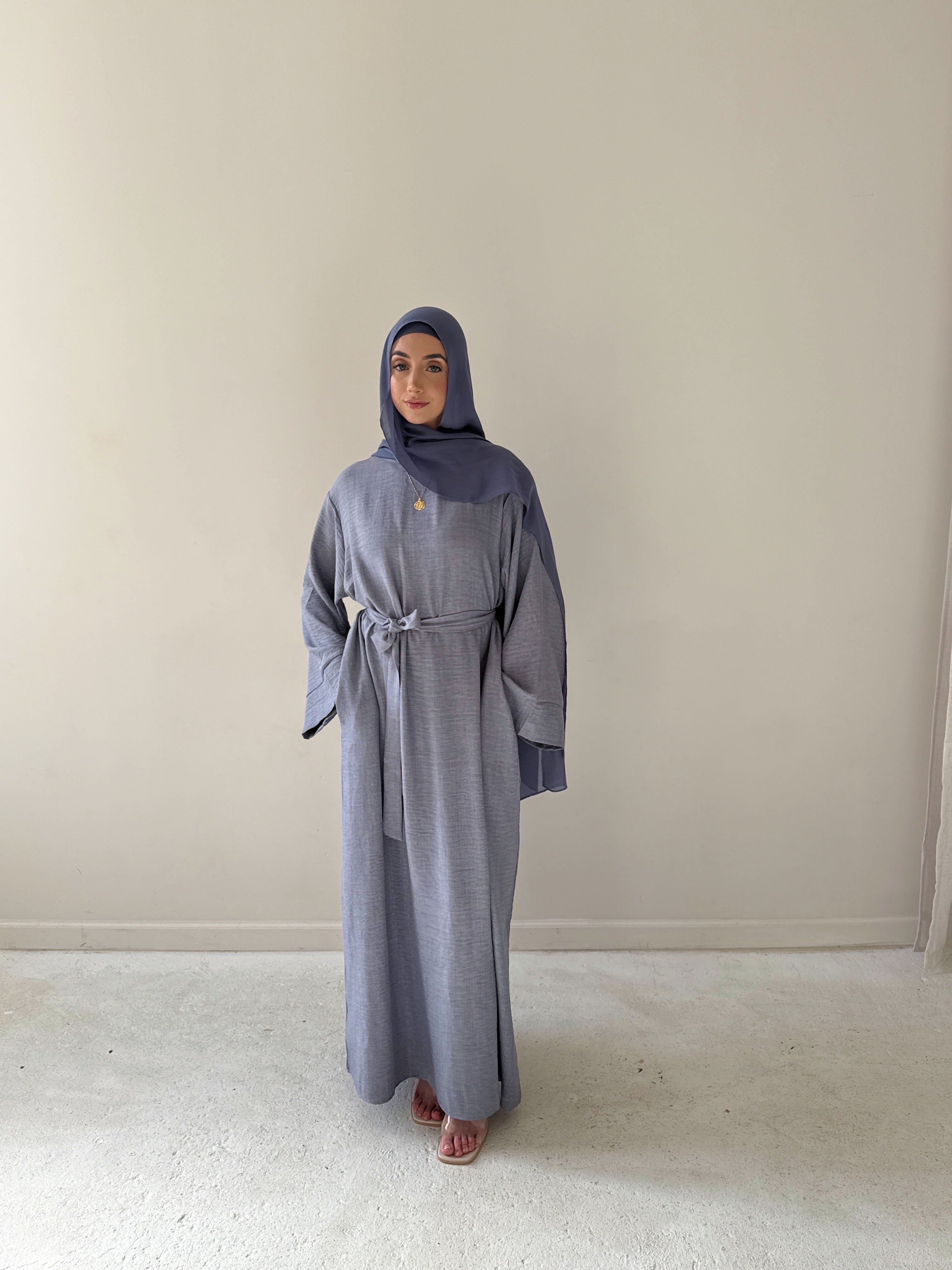 AMIRA MOCK NECK ABAYA SKY