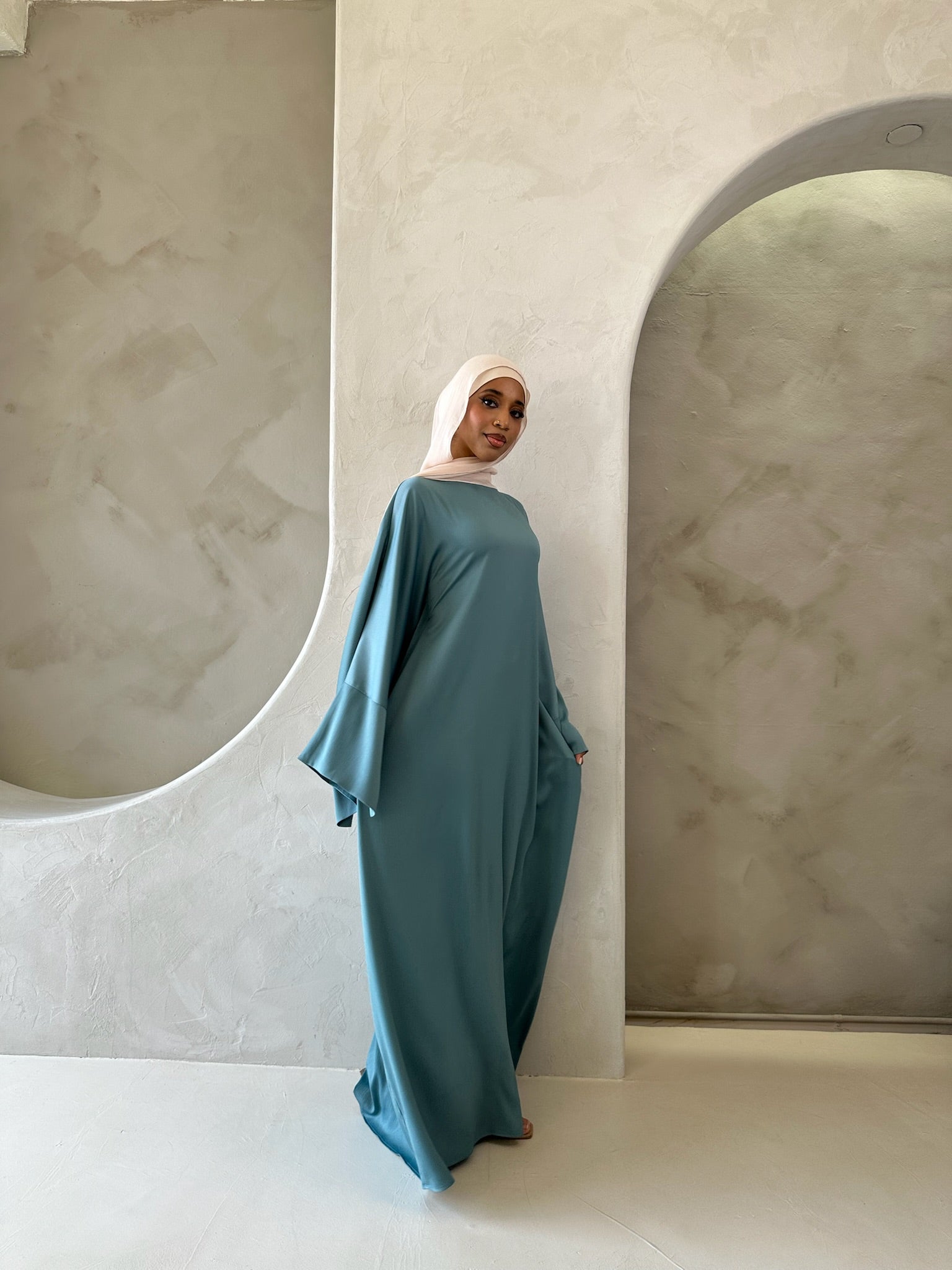SAREEN ABAYA DUSTY TEAL