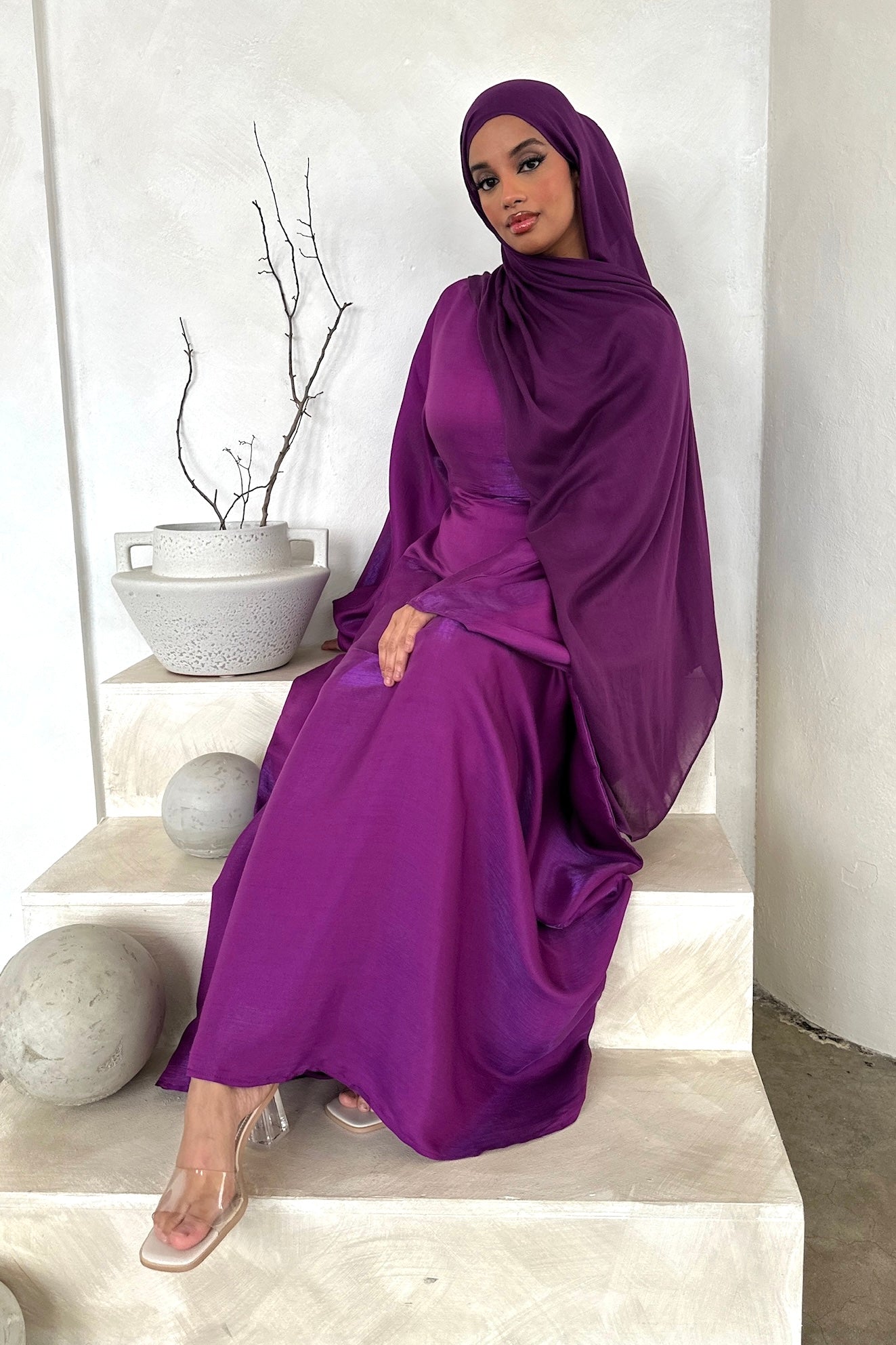HANEEN BATWING ABAYA PURPLE