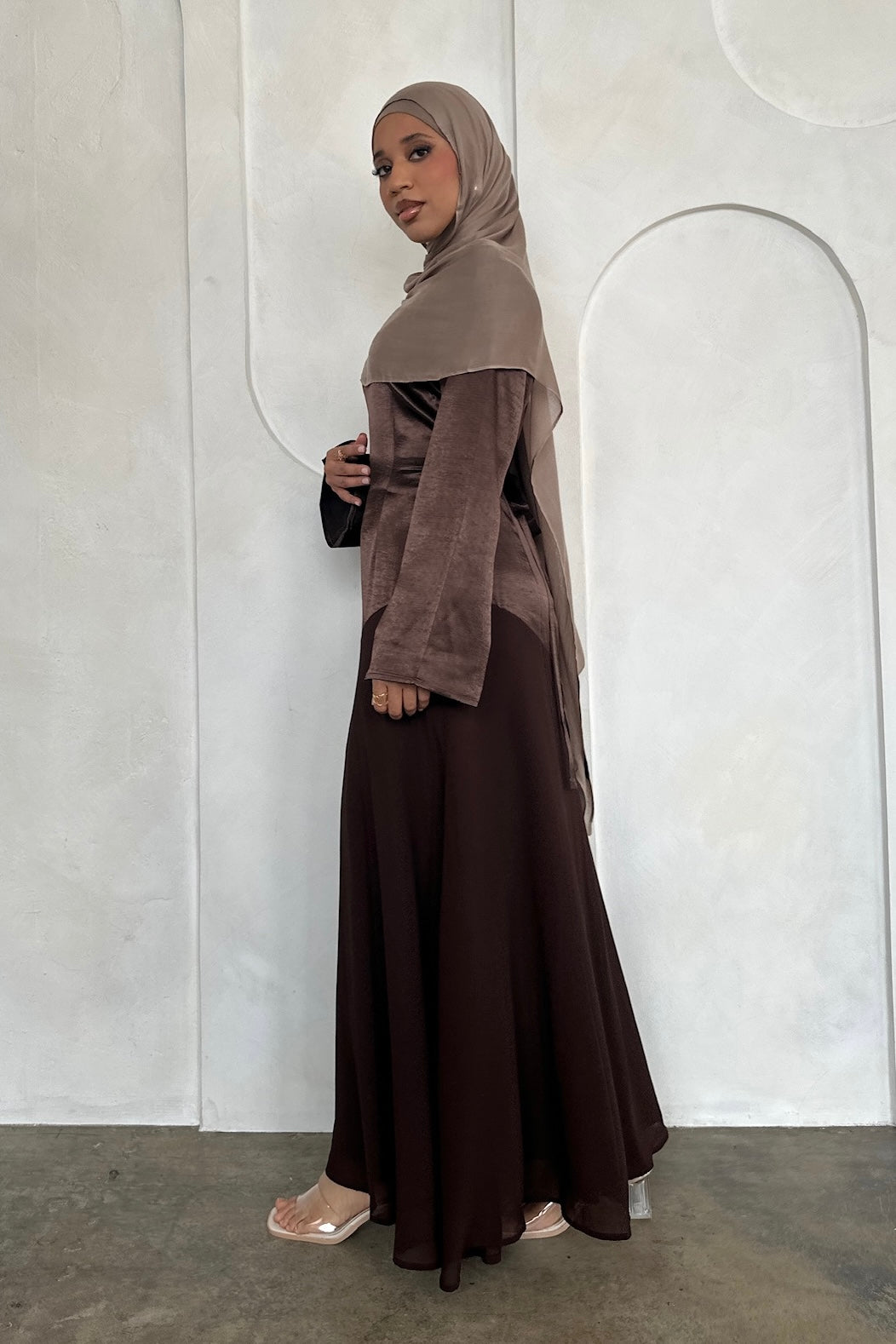 FARAH DRESS CHOCOLATE