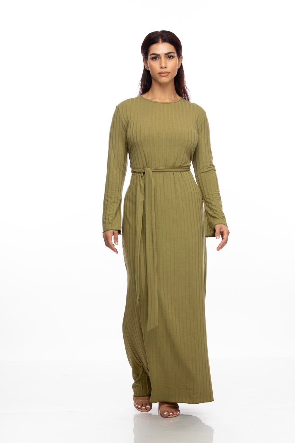AMARA KNIT DRESS SET LIGHT OLIVE