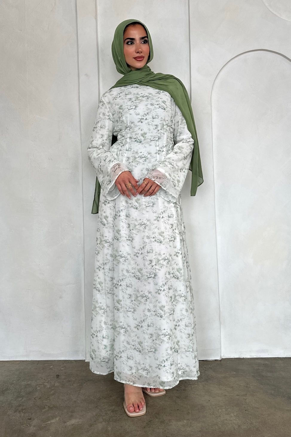 INAYA CHIFFON DRESS SAGE