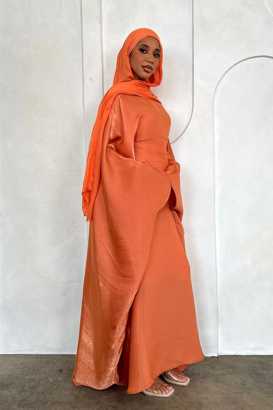 HANEEN BATWING ABAYA ORANGE