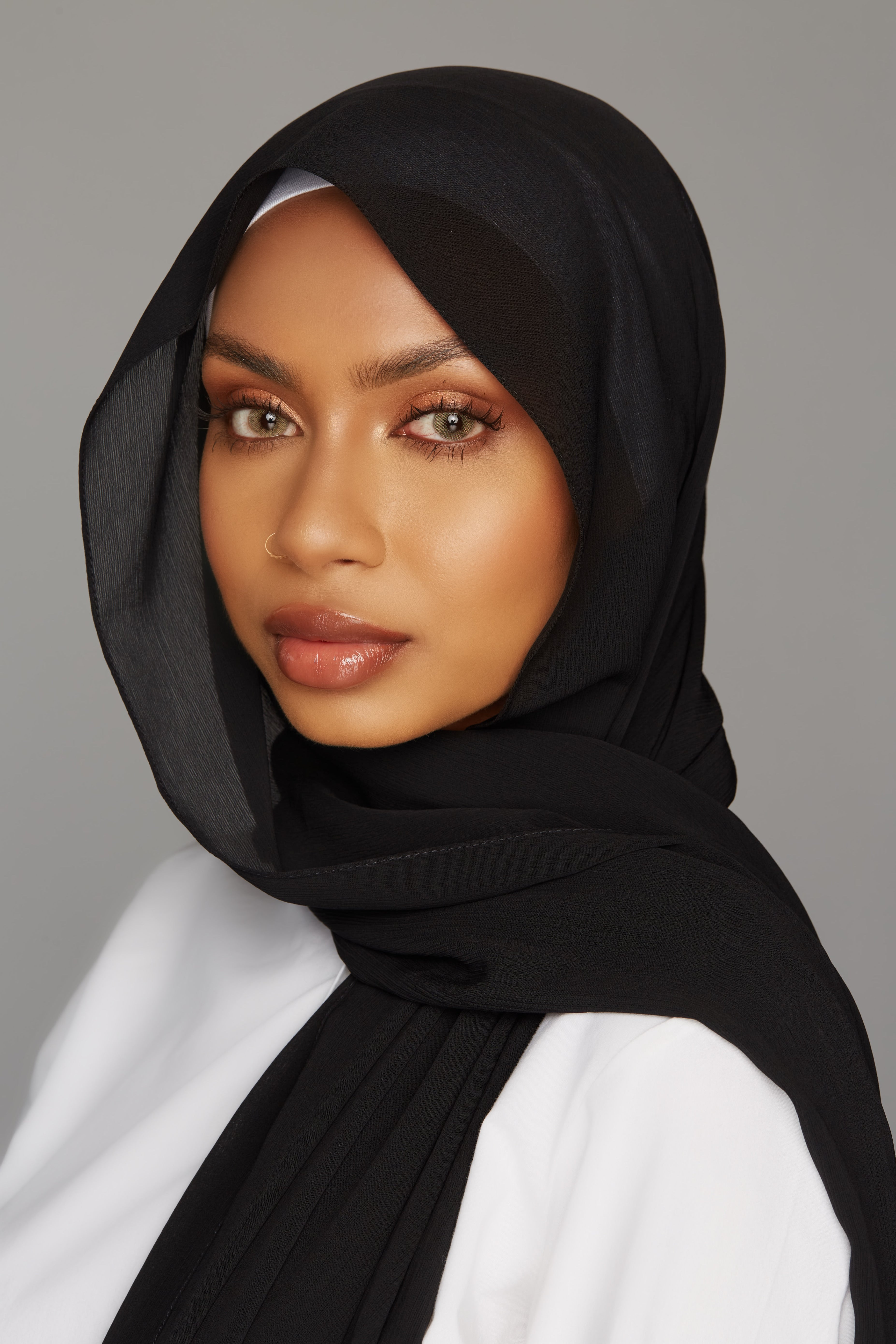 georgette chiffon hijab black color