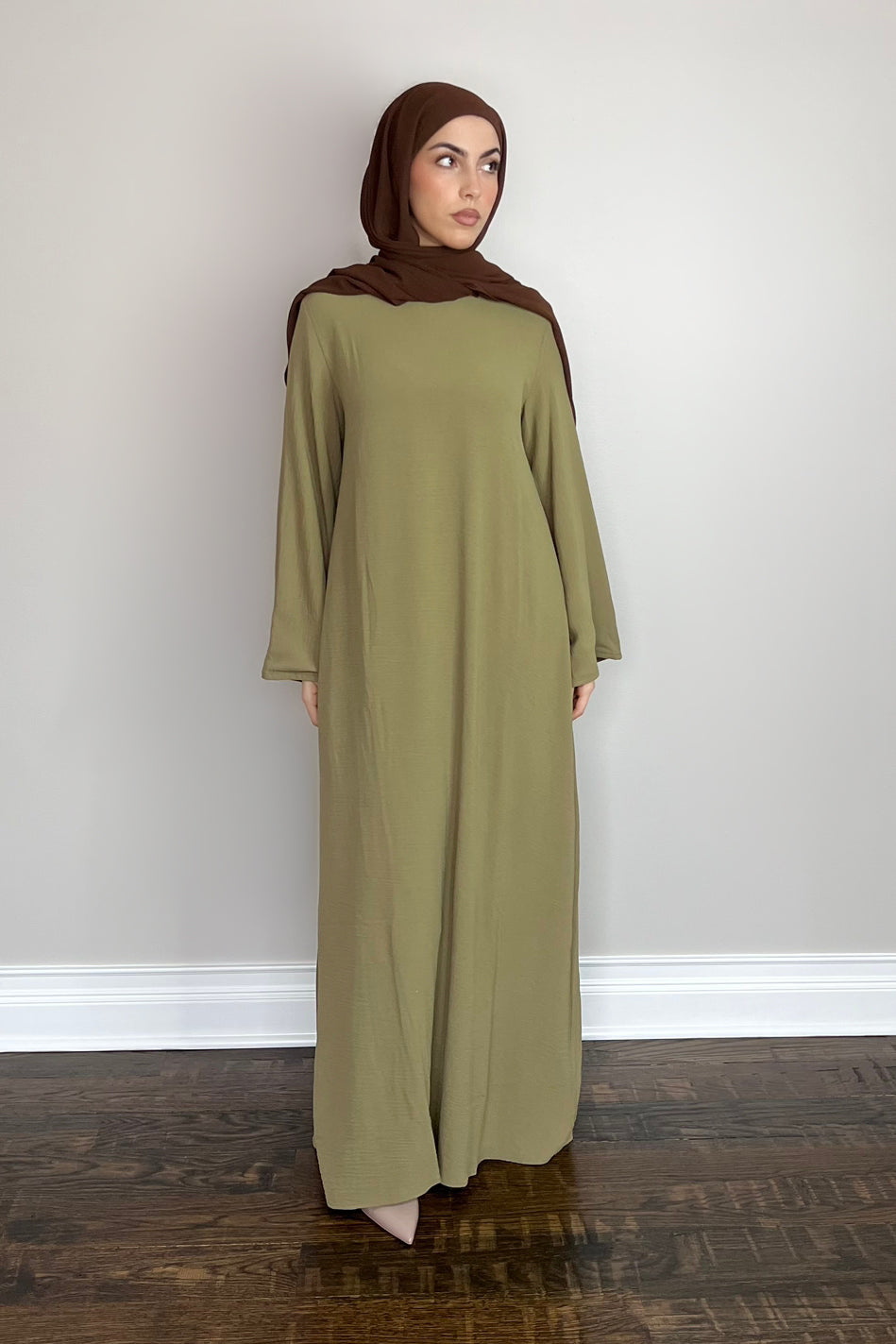 DUAA ABAYA LIGHT OLIVE - abaya only