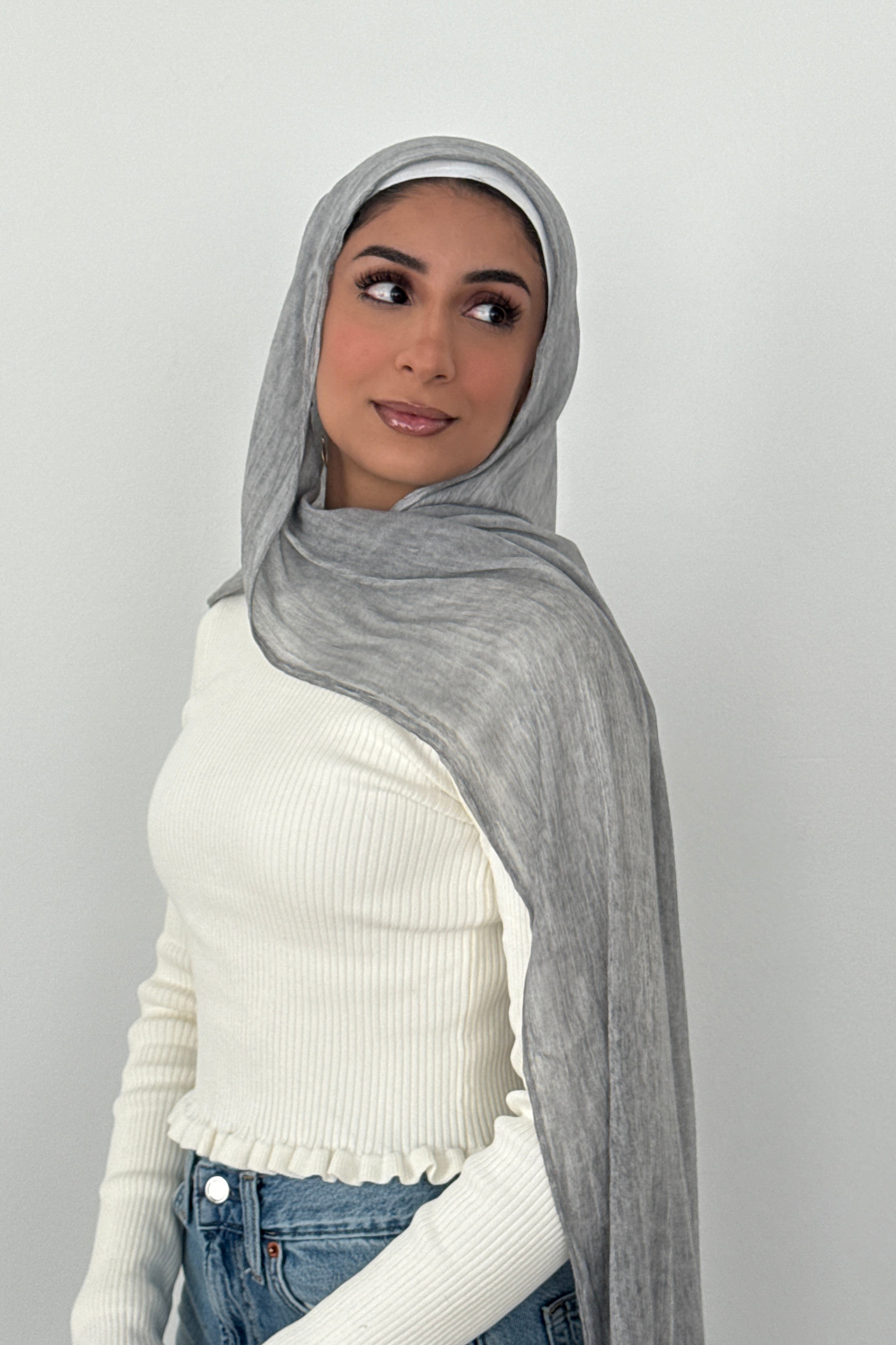 トップス veil bare tops gray TheREDthread CRINKLE MODAL HIJAB EARTH – DEMURE HIJABS