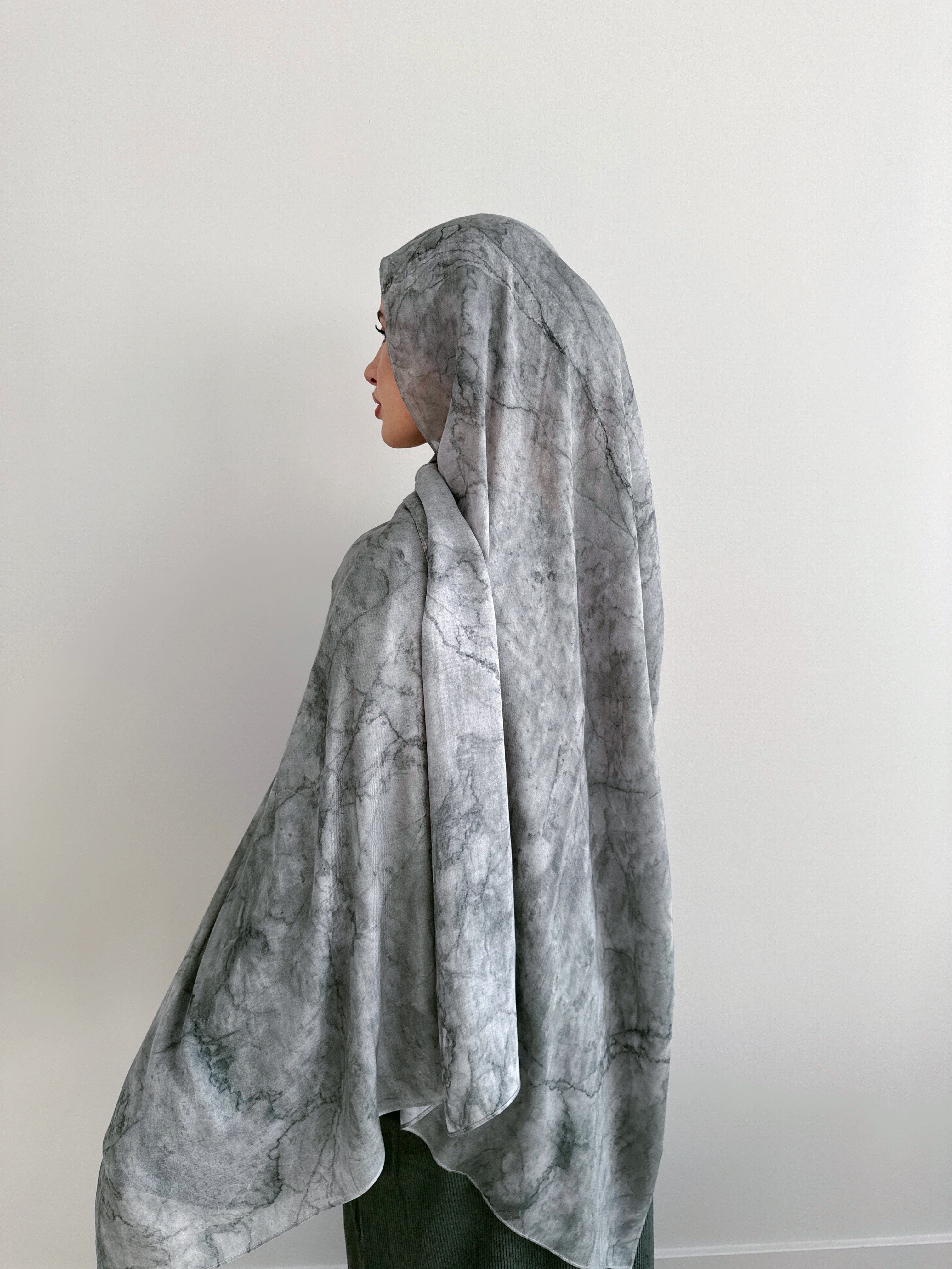 MODAL PRINT HIJAB SAGE MARBLE