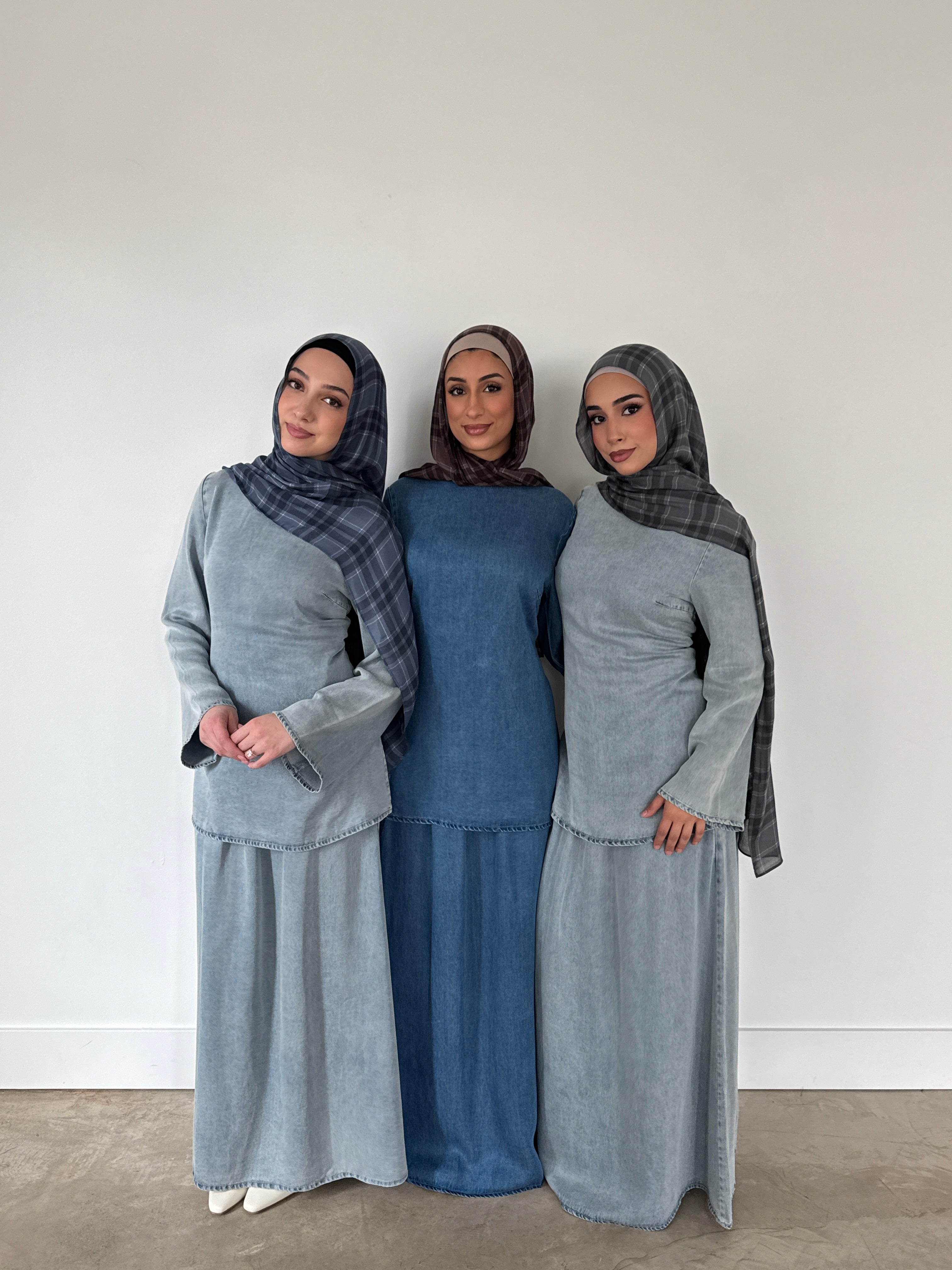 LANA DENIM SKIRT SET MEDIUM BLUE