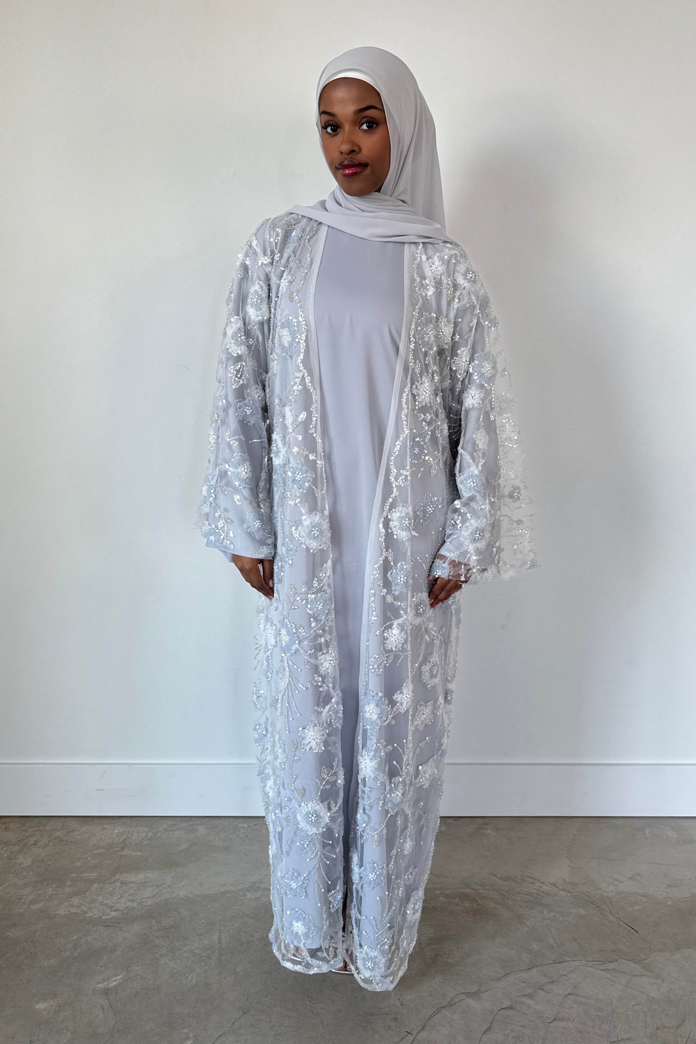 EMBELLISHED ABAYA SET BLUE