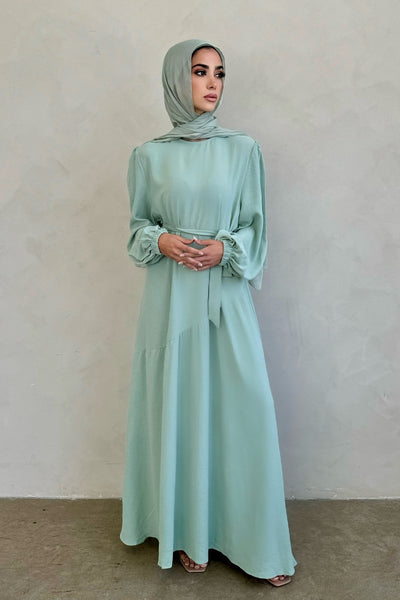 AYA DRESS SAGE – DEMURE HIJABS