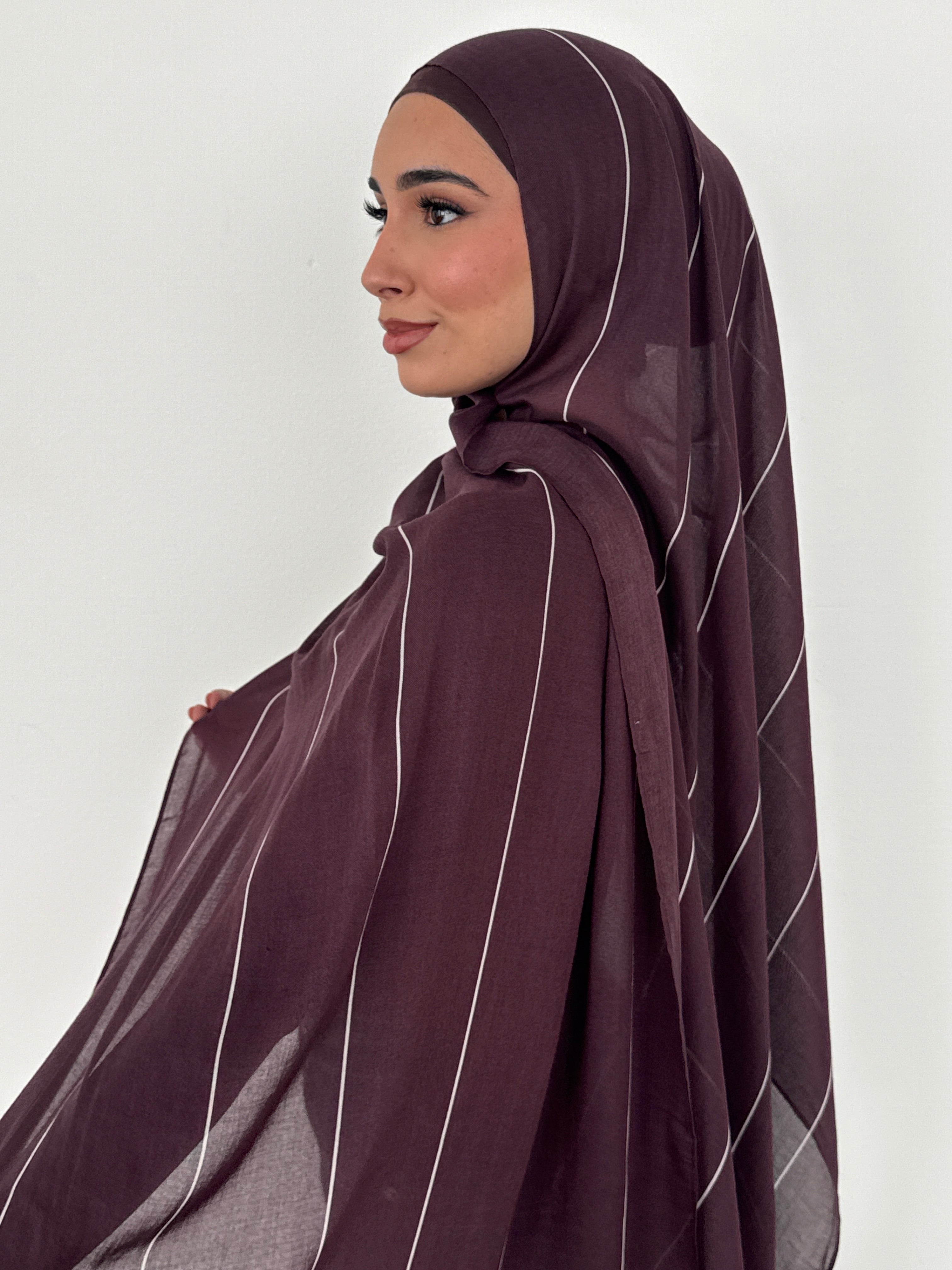 MODAL STRIPE BURGUNDY