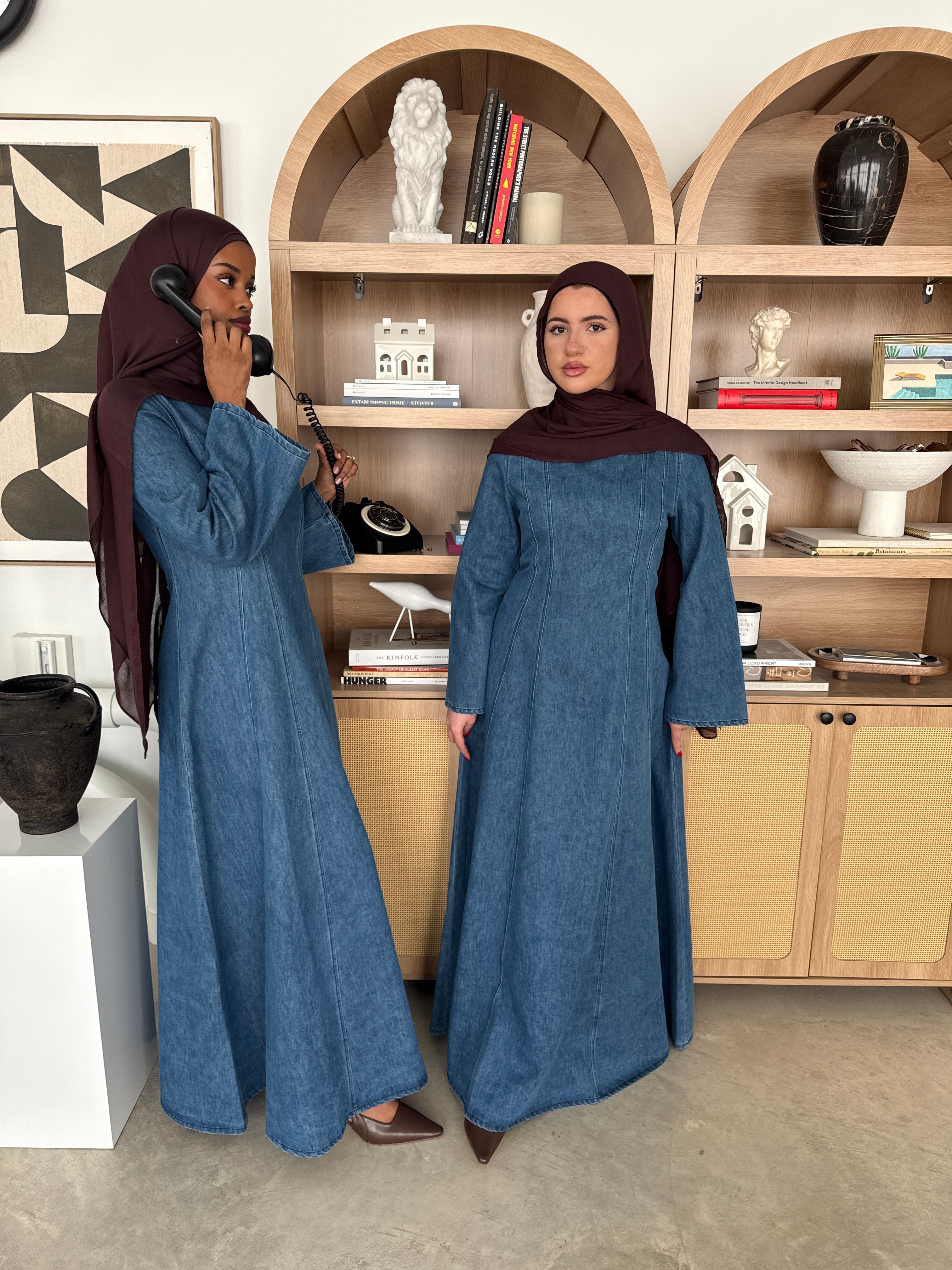 denim blue color dress Erika & Co Blue Denim Embroidered Floral Quilted Midi Dress Women's M Cottage