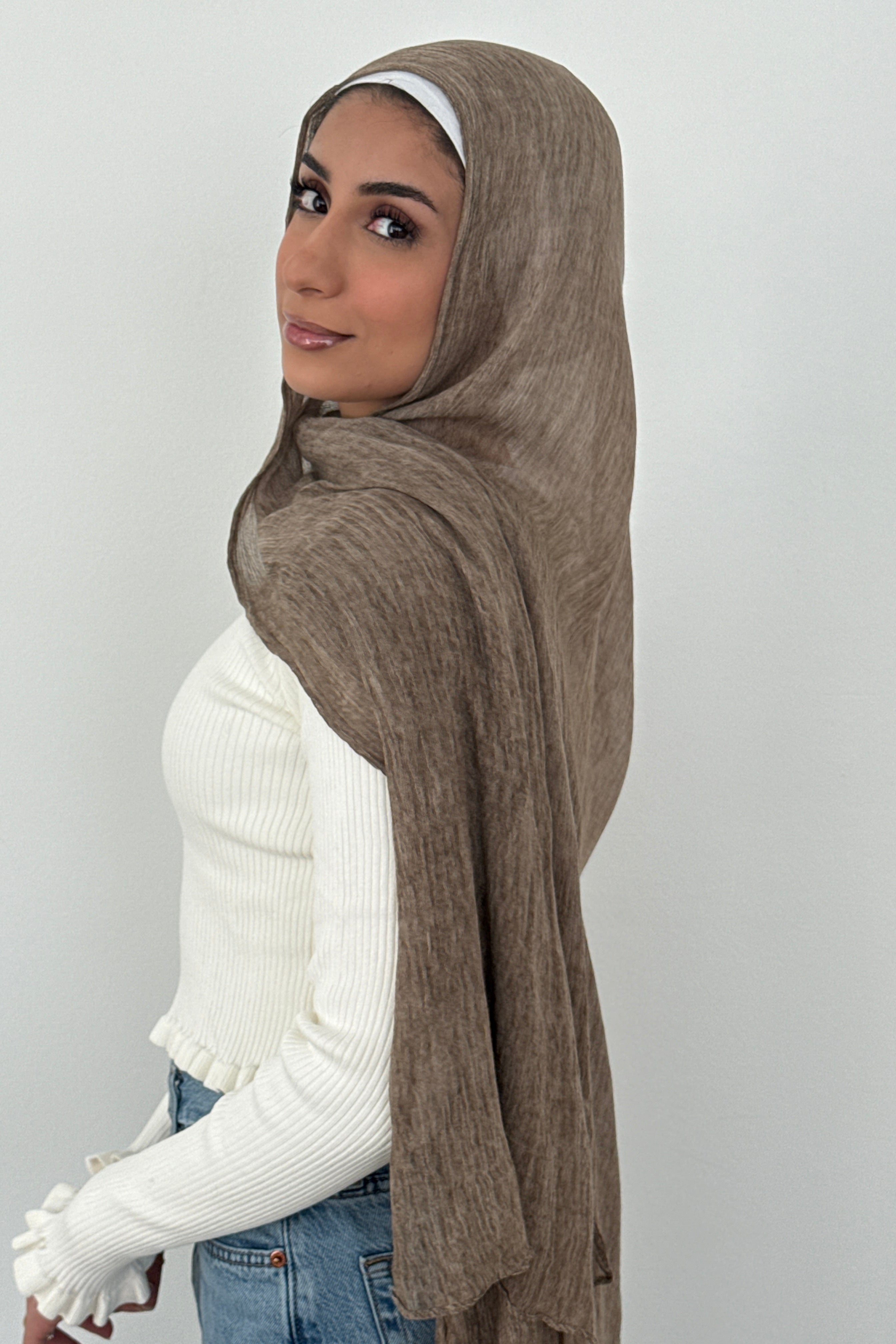 CRINKLE MODAL HIJAB TAUPE