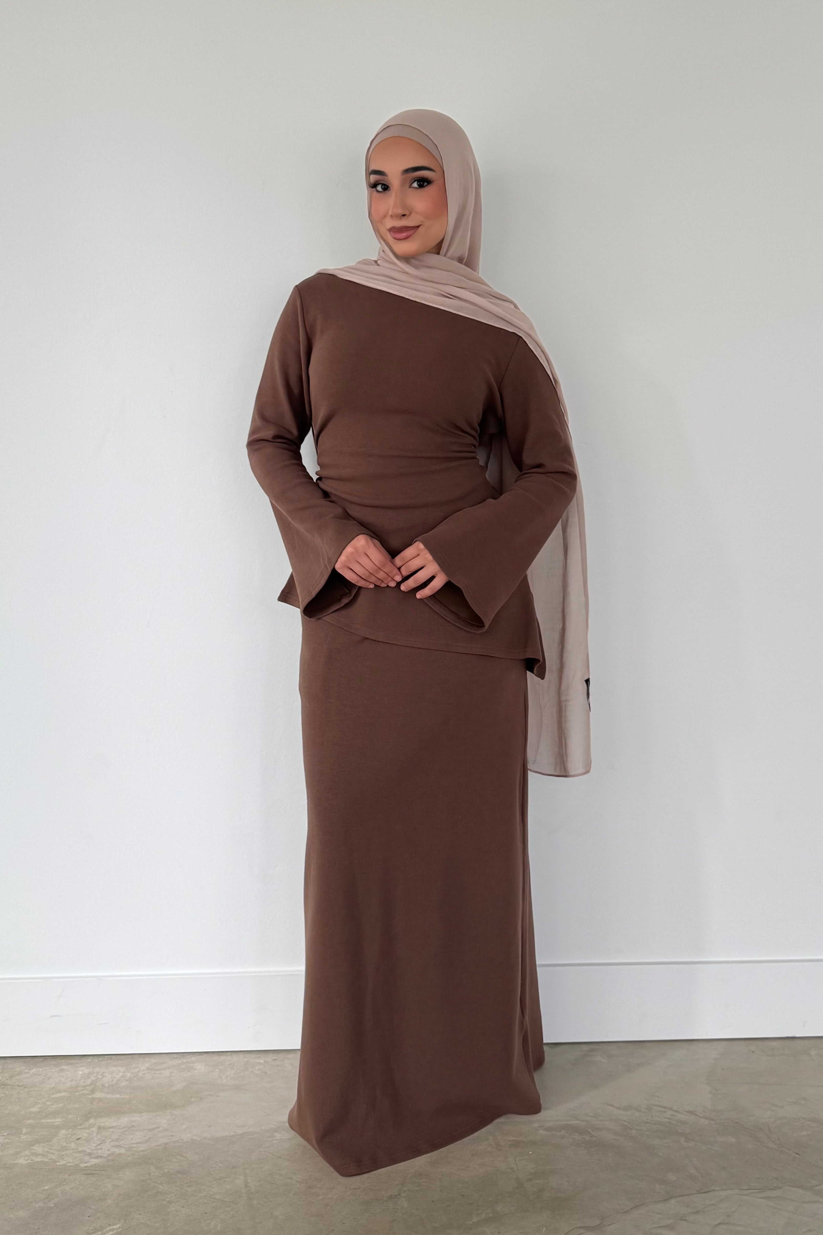 JANNA KNIT SET BROWN