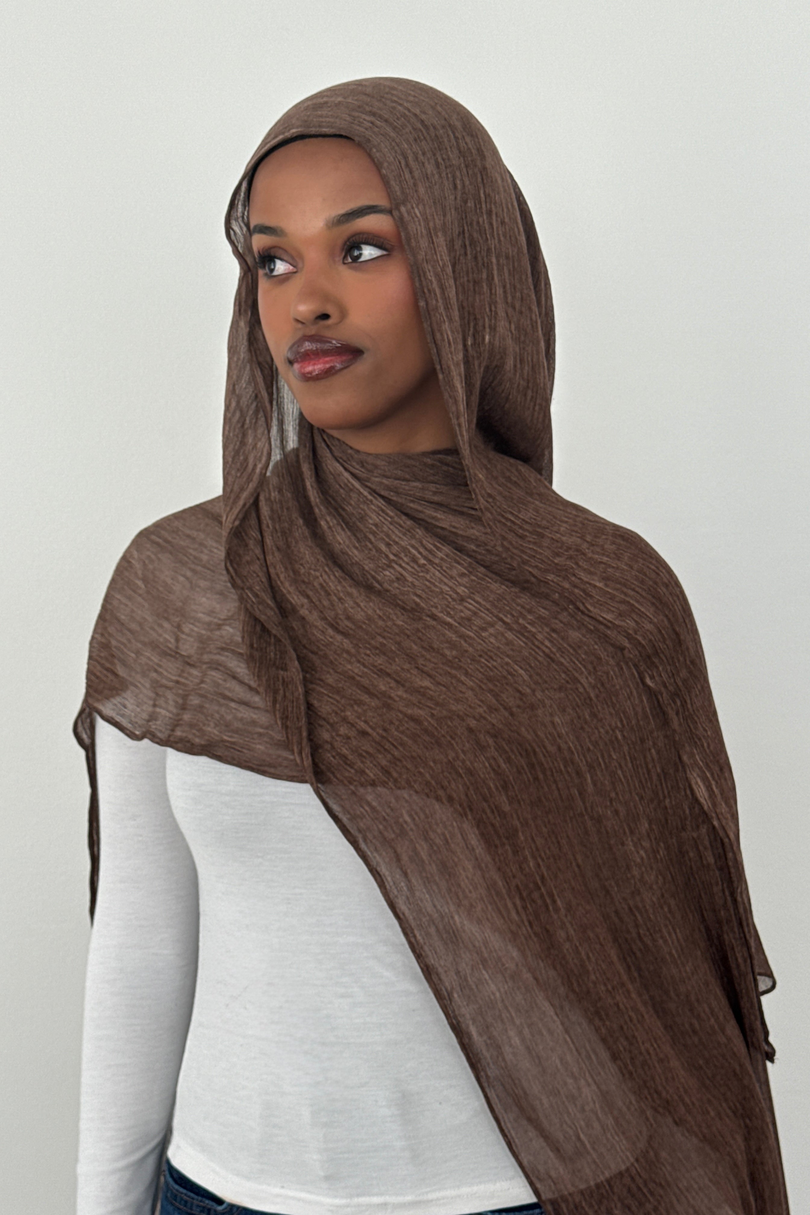 CRINKLE MODAL HIJAB COFFEE