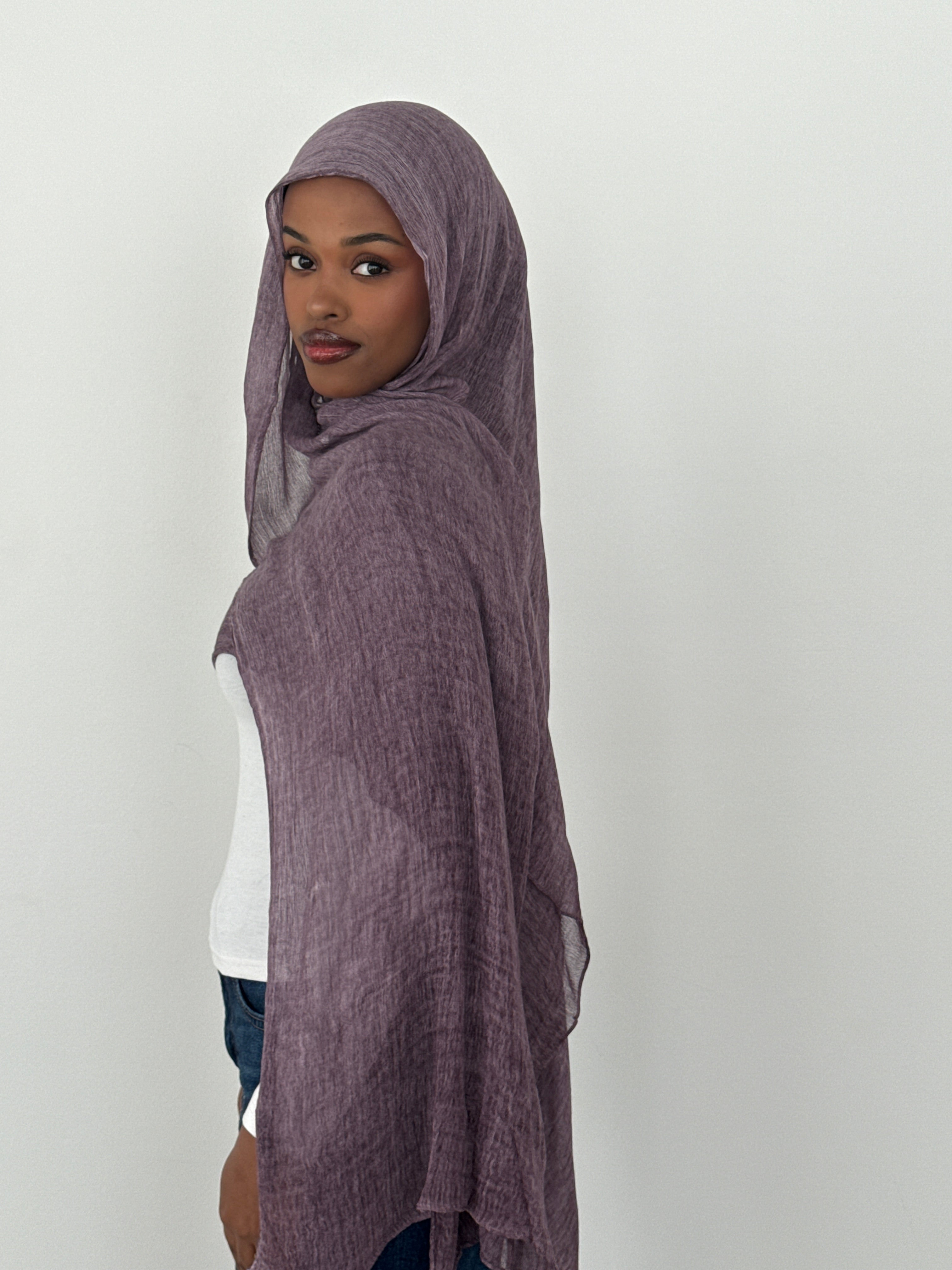 CRINKLE MODAL HIJAB PLUM