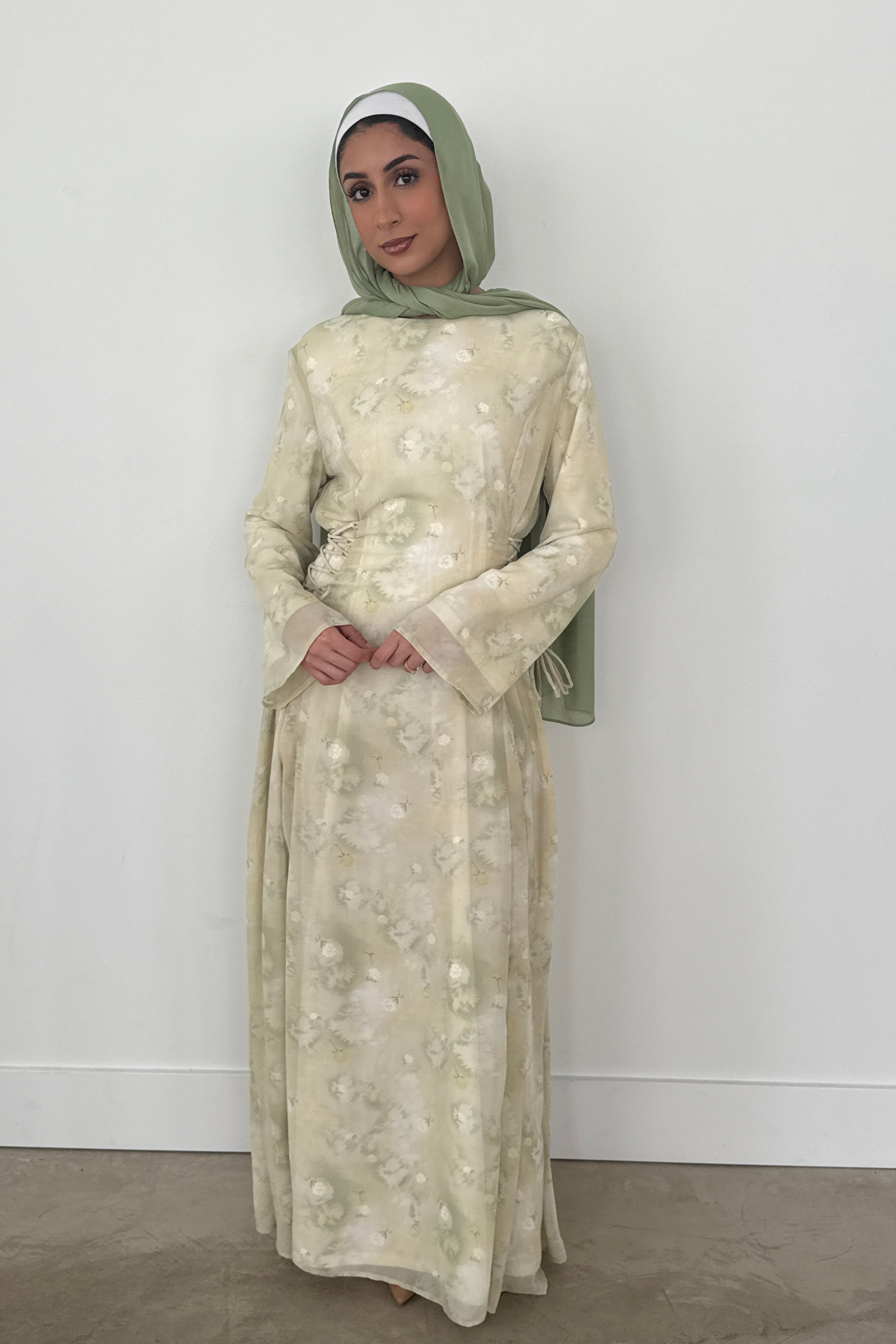 chiffon fabric dress Inaya Chiffon Dress Green