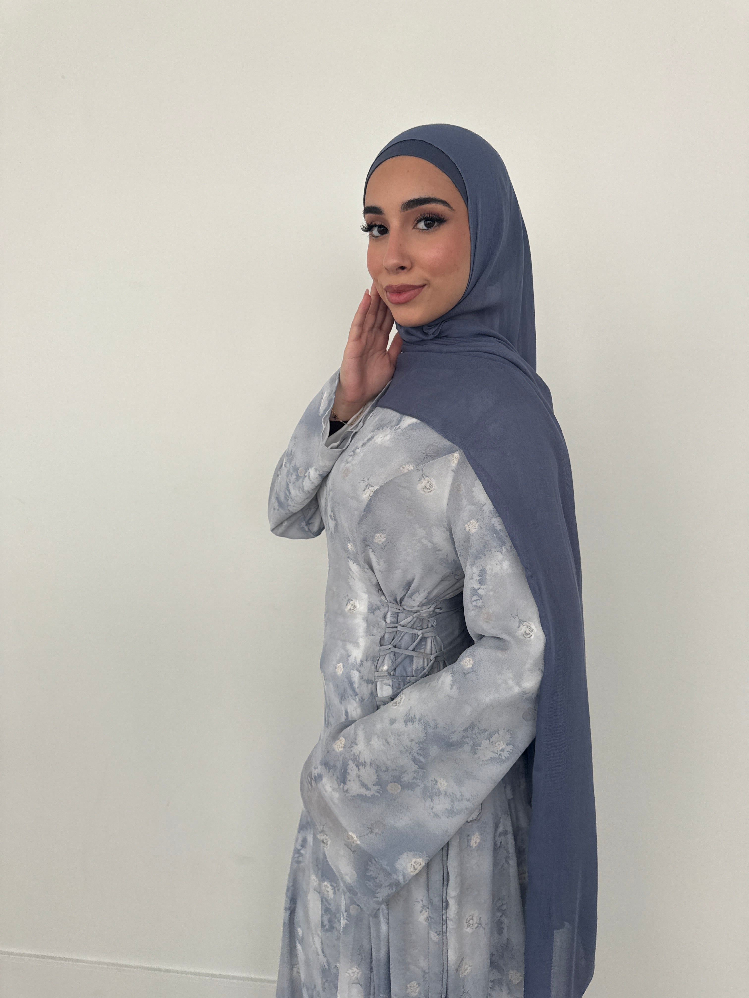 INAYA CHIFFON DRESS BLUE – DEMURE HIJABS