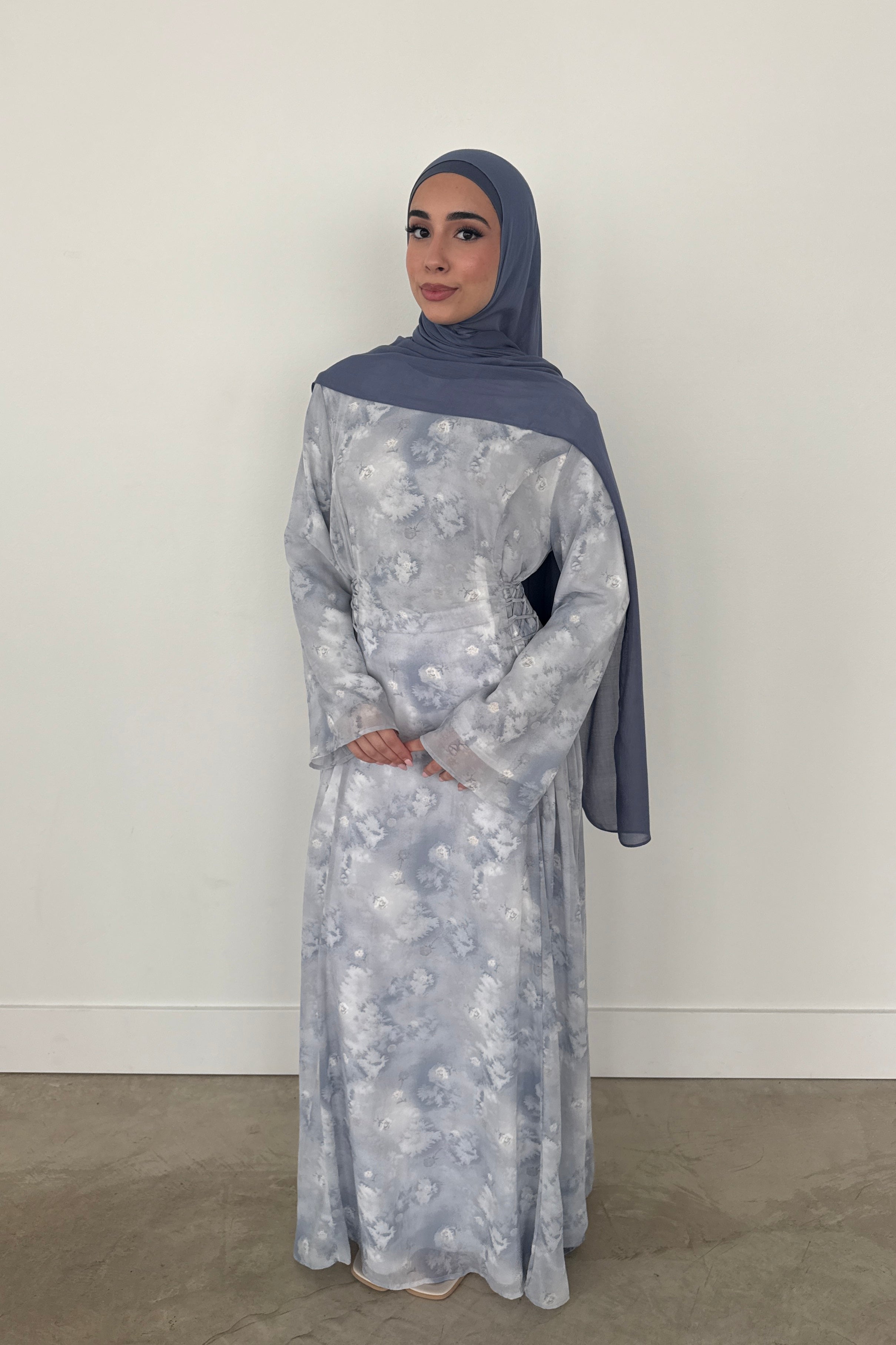 chiffon abaya dress Anan Luxury Double Chiffon Black Abaya Black / M