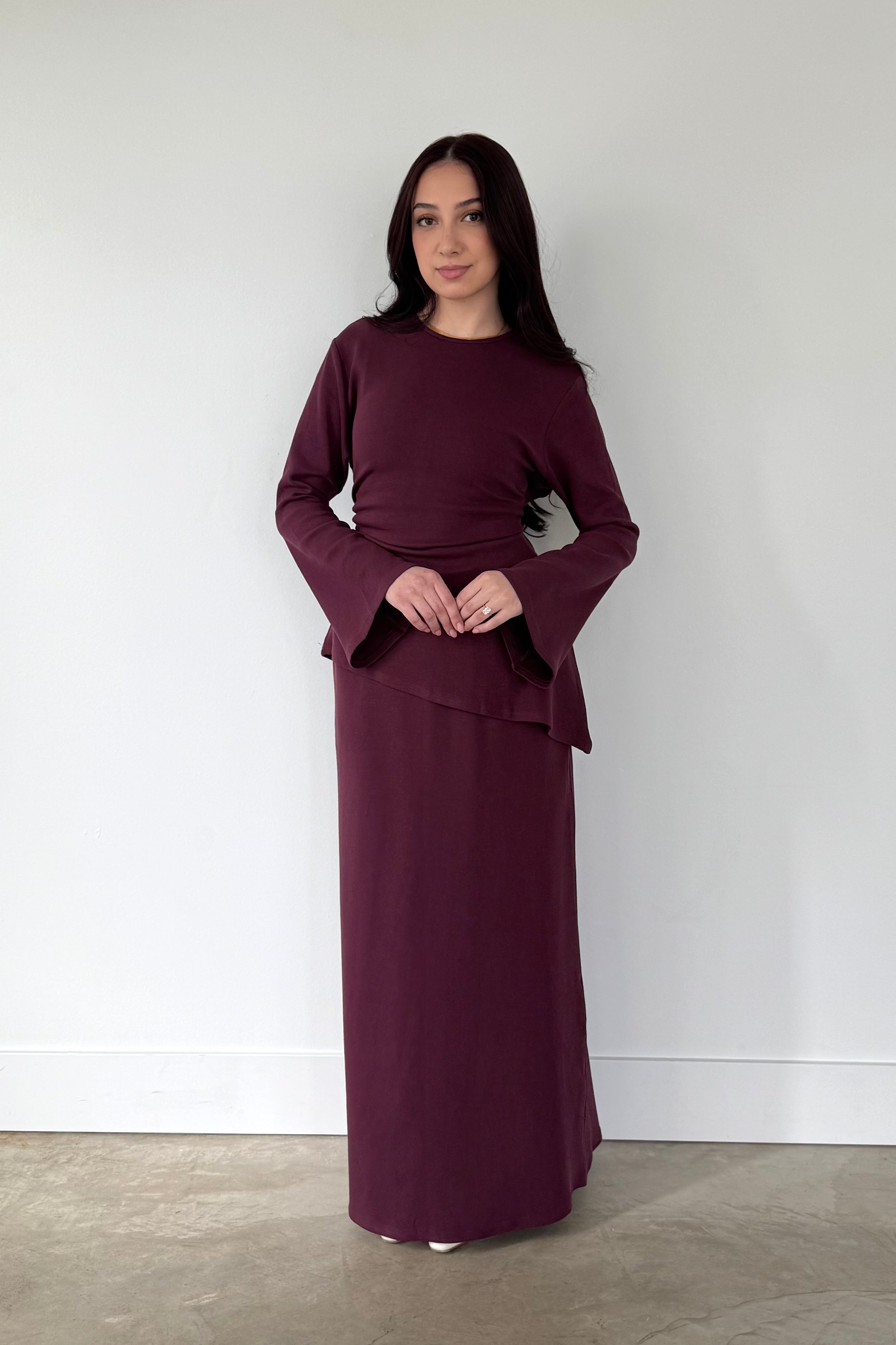 JANNA KNIT SET AUBERGINE