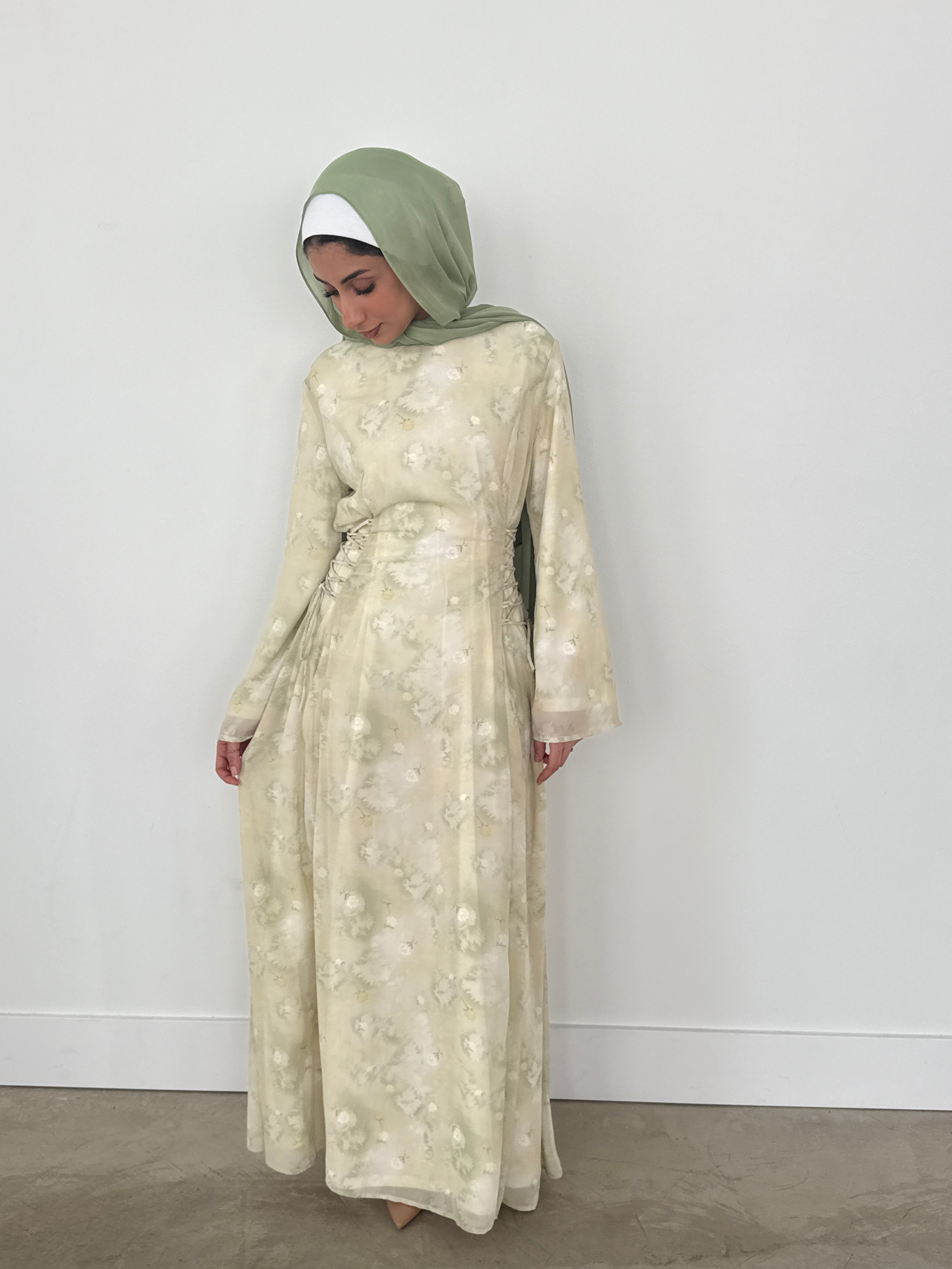 INAYA CHIFFON DRESS GREEN