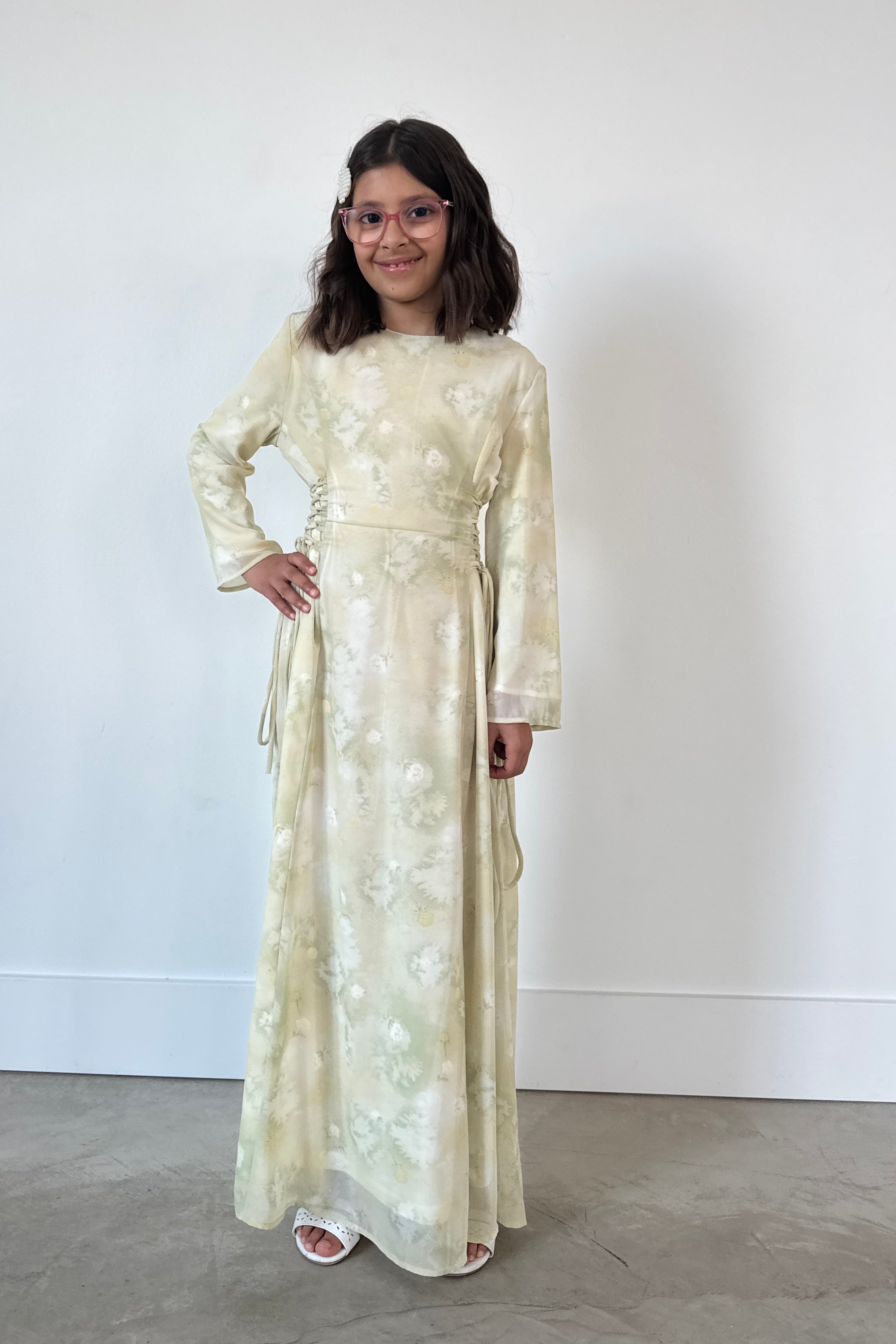 INAYA CHIFFON DRESS GREEN YOUTH
