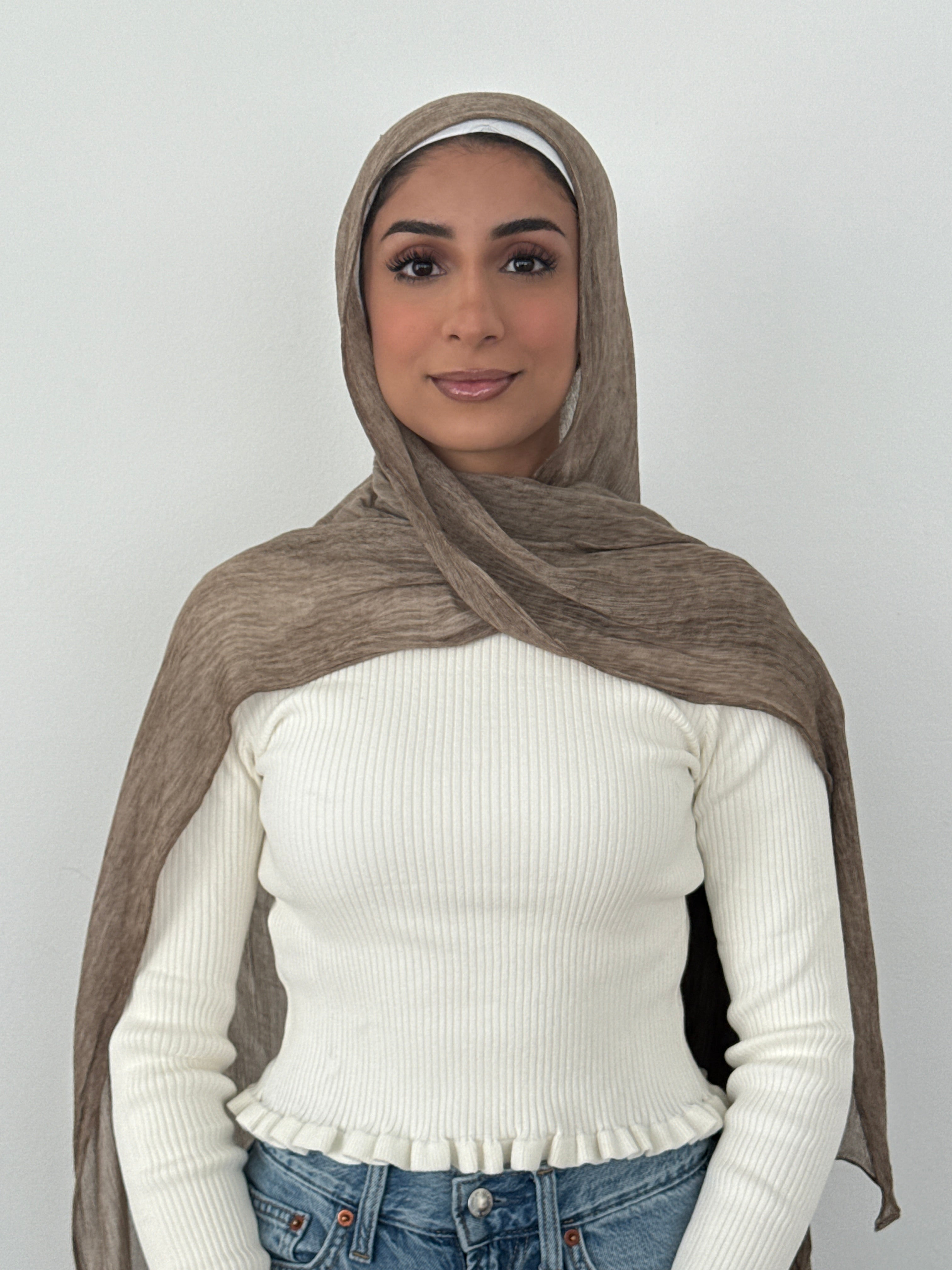 CRINKLE MODAL HIJAB TAUPE