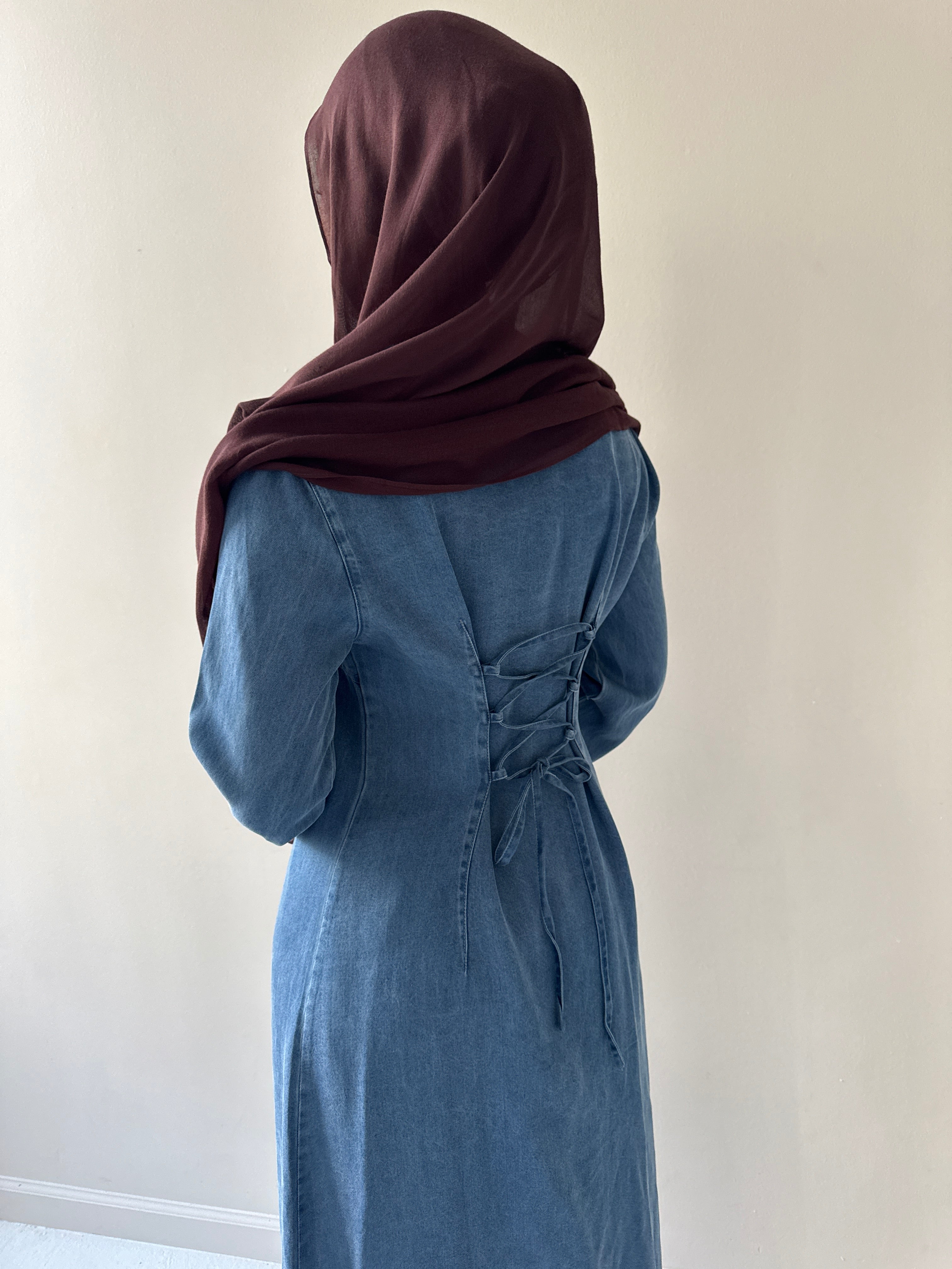 SARAH DENIM DRESS MEDIUM BLUE