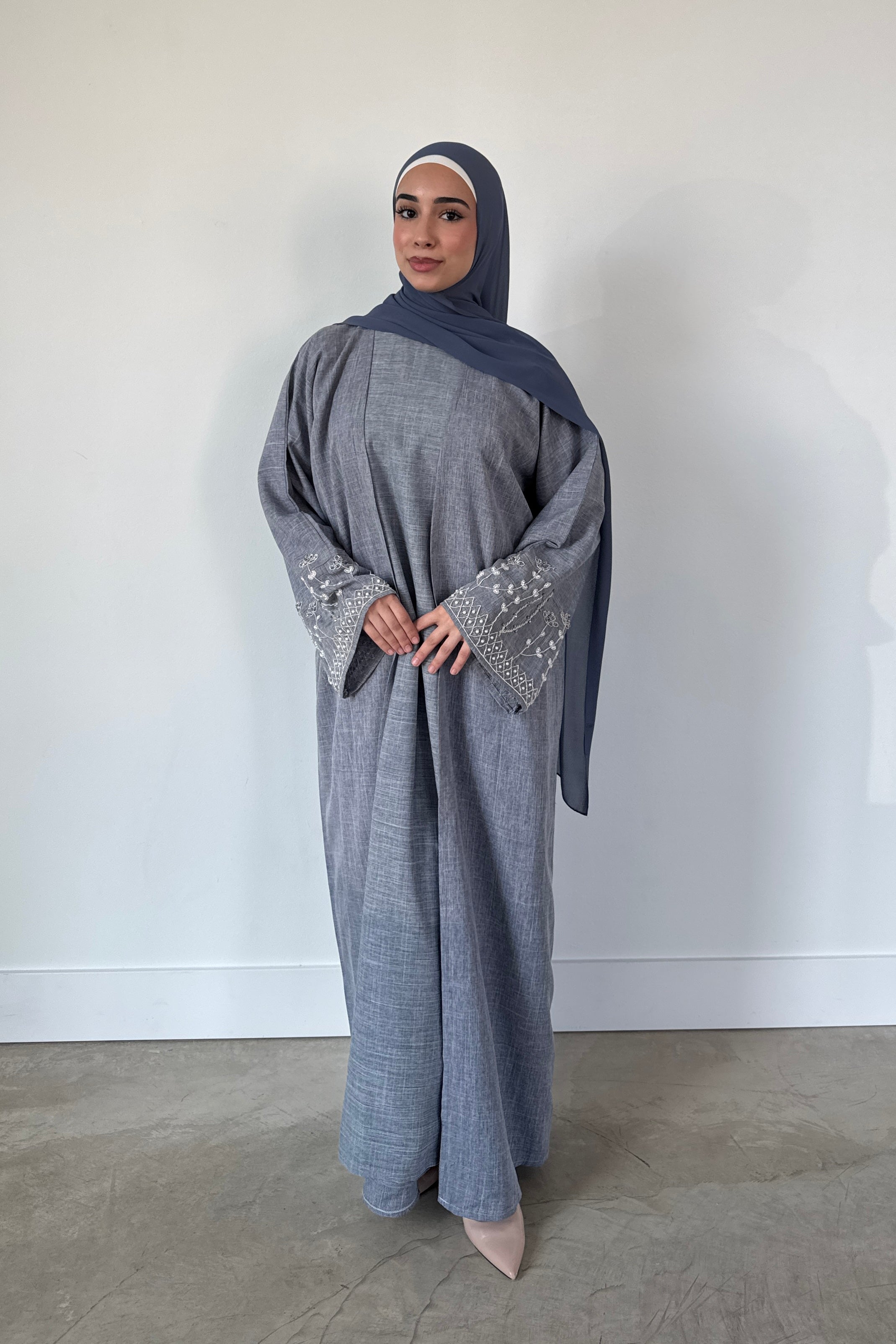 YARA ABAYA SET DENIM BLUE