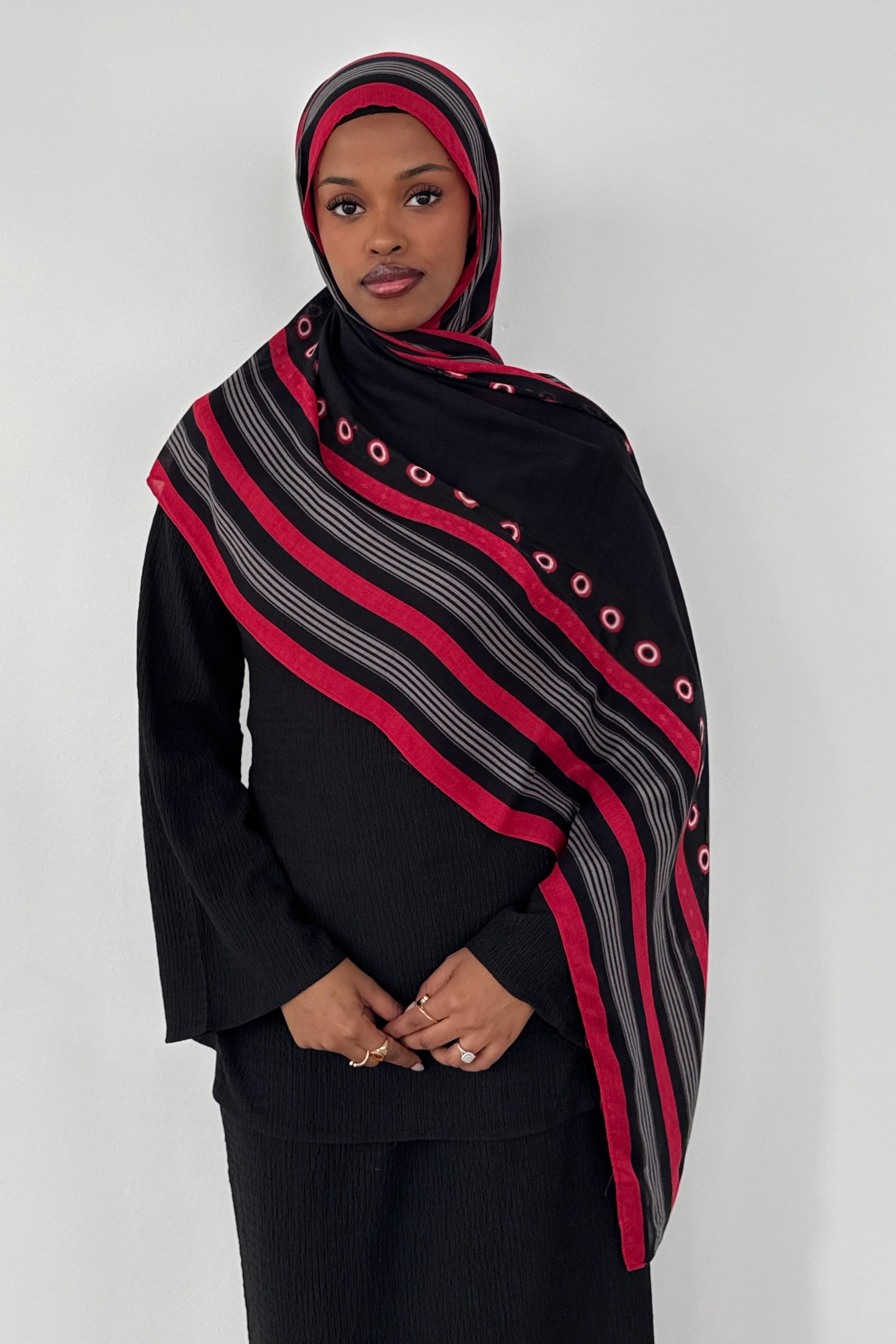 MASWAN HIJAB (red,black, gray) -PRE-ORDER will ship by end of January