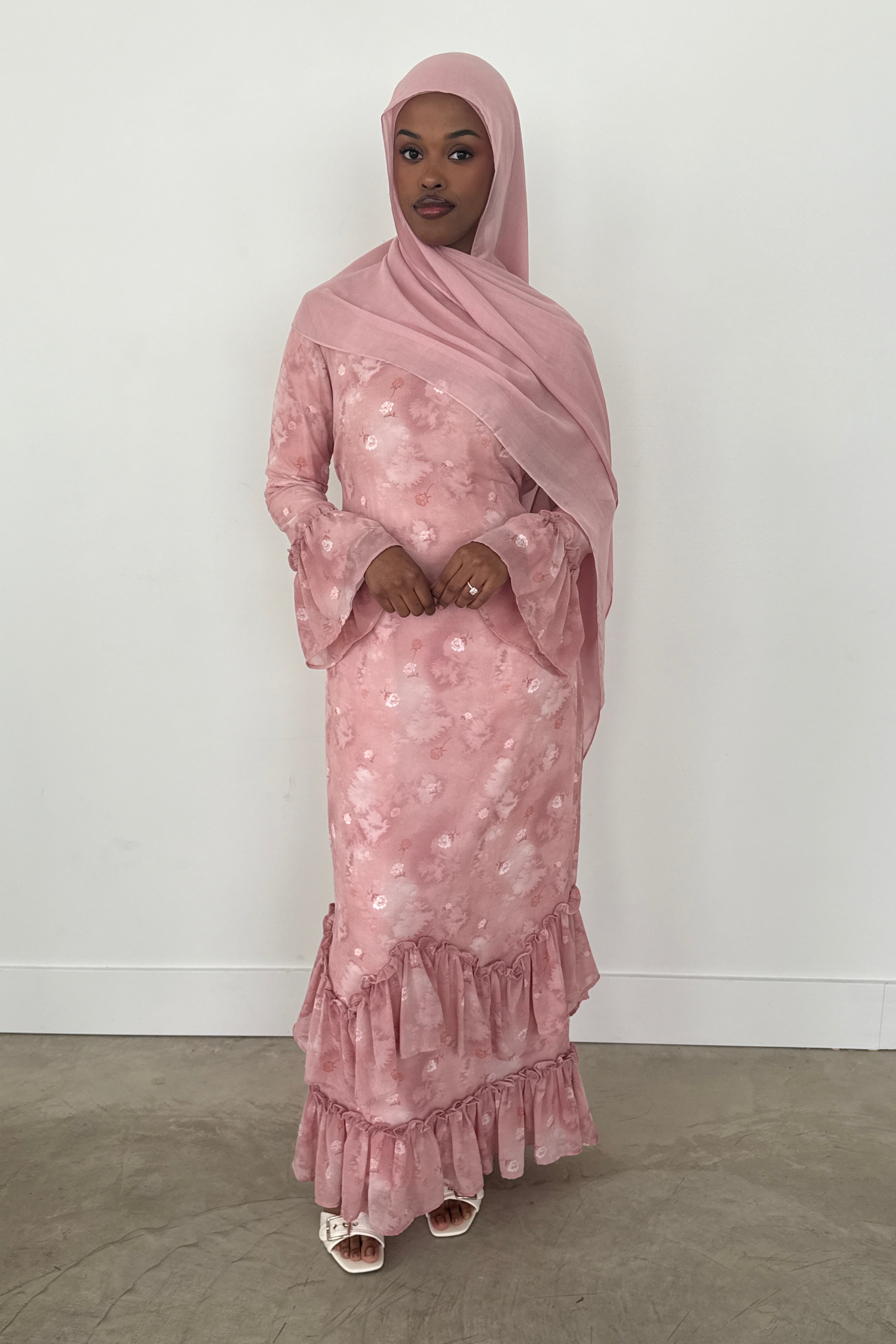 NAHLA CHIFFON DRESS PINK