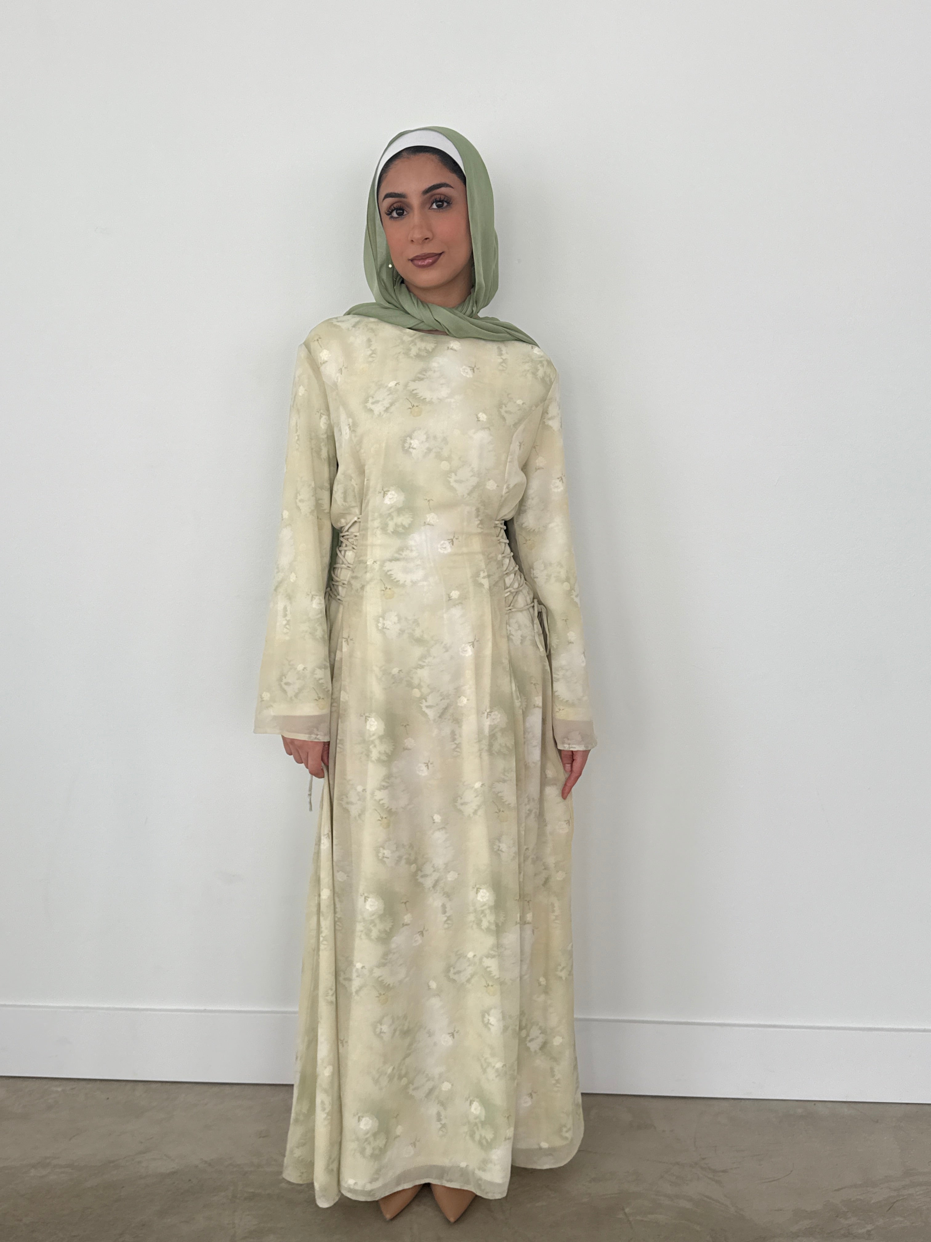 Inaya Chiffon Dress Green