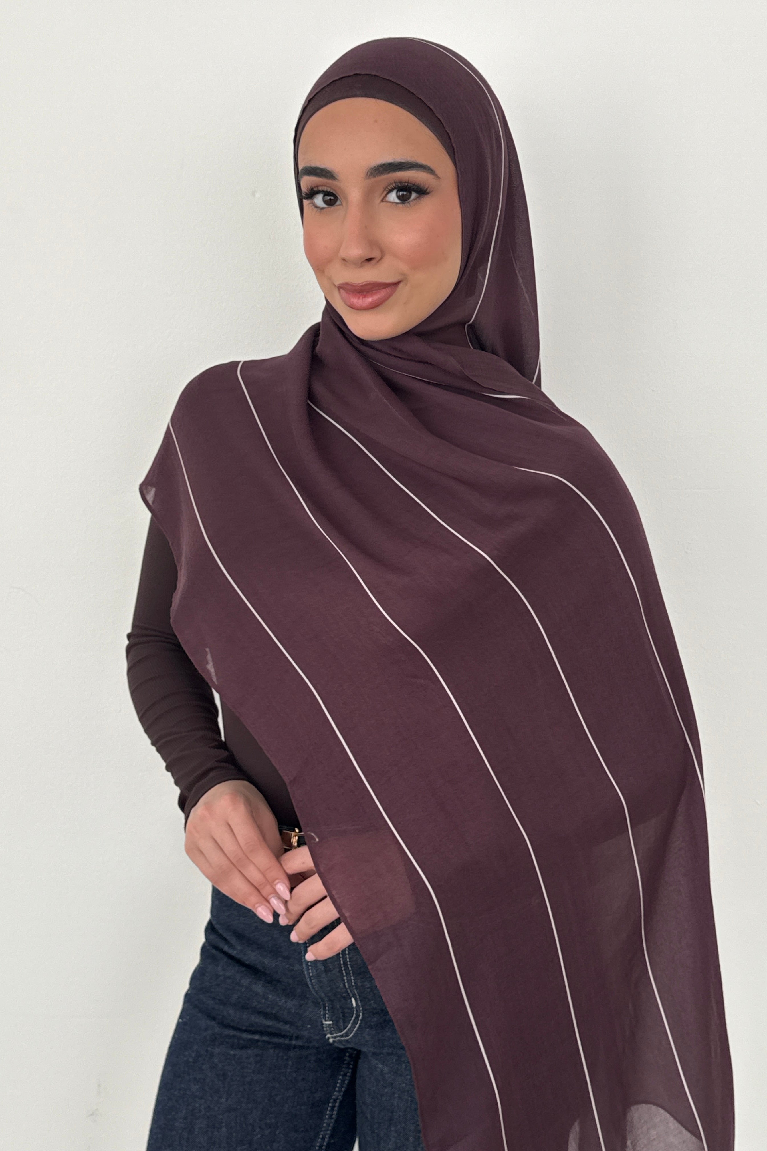 MODAL STRIPE BURGUNDY