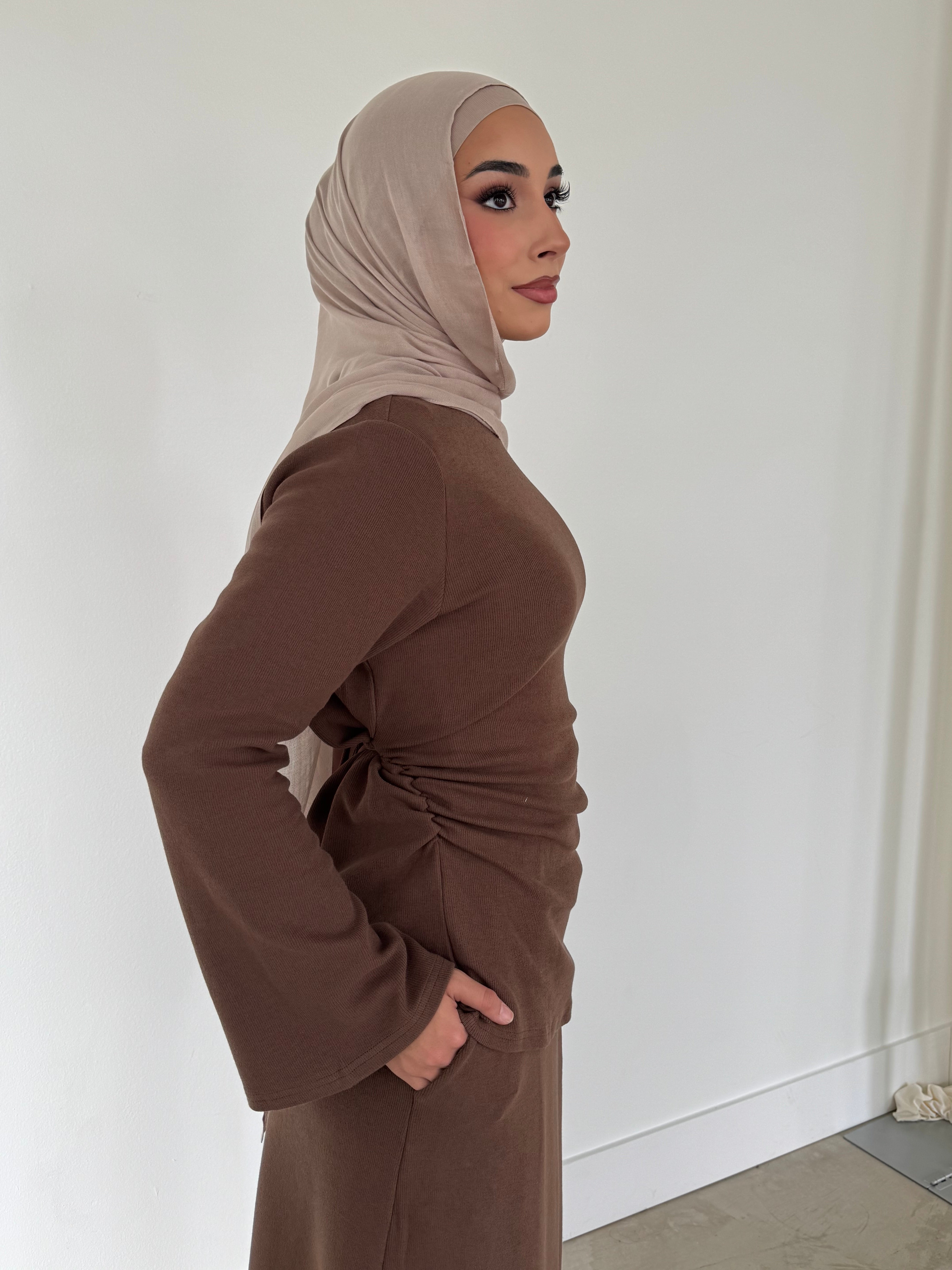 JANNA KNIT SET BROWN