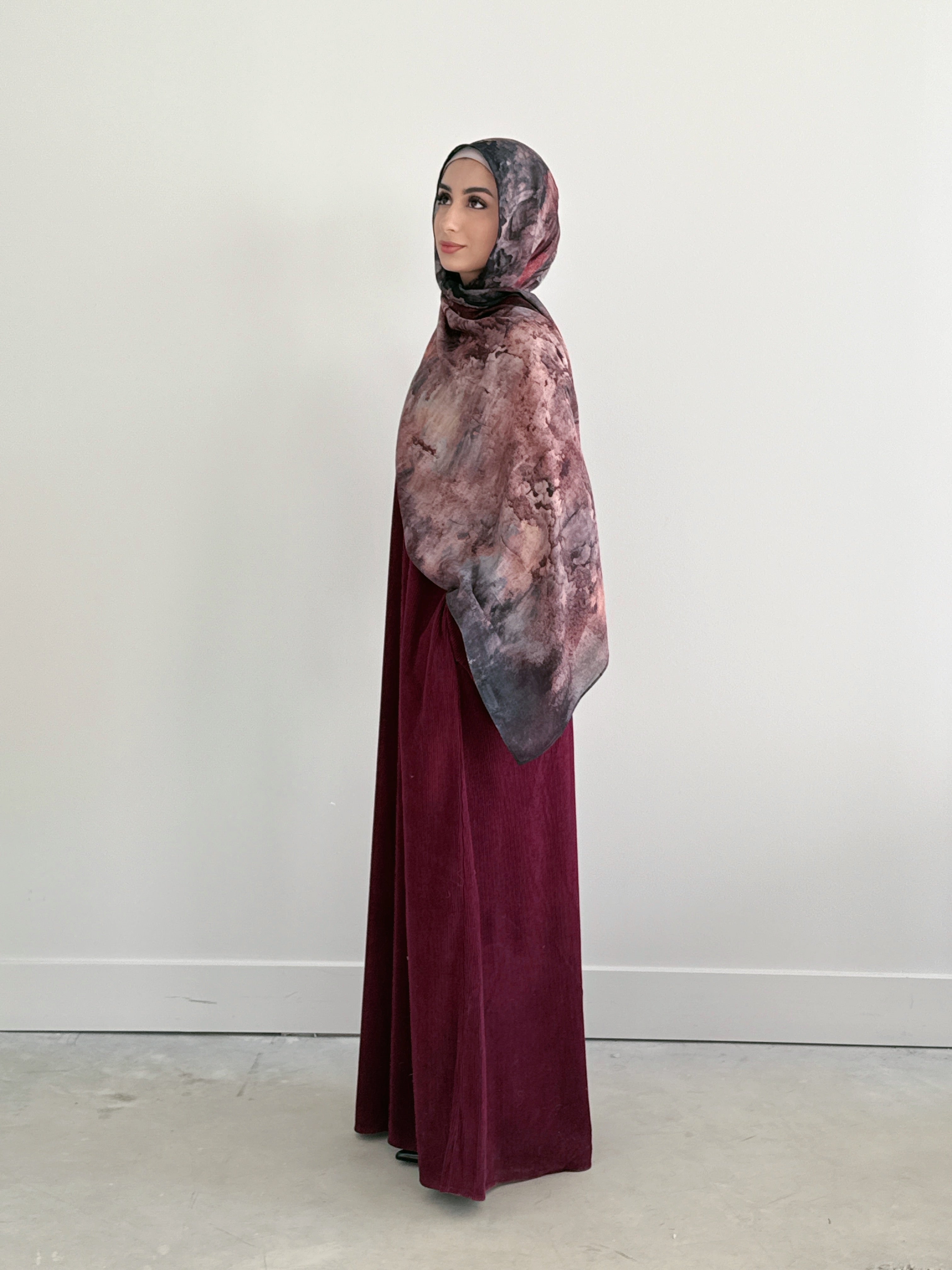 CORDUROY ABAYA BURGUNDY DEMURE HIJABS CORDUROY ABAYA BURGUNDY DEMURE HIJABS