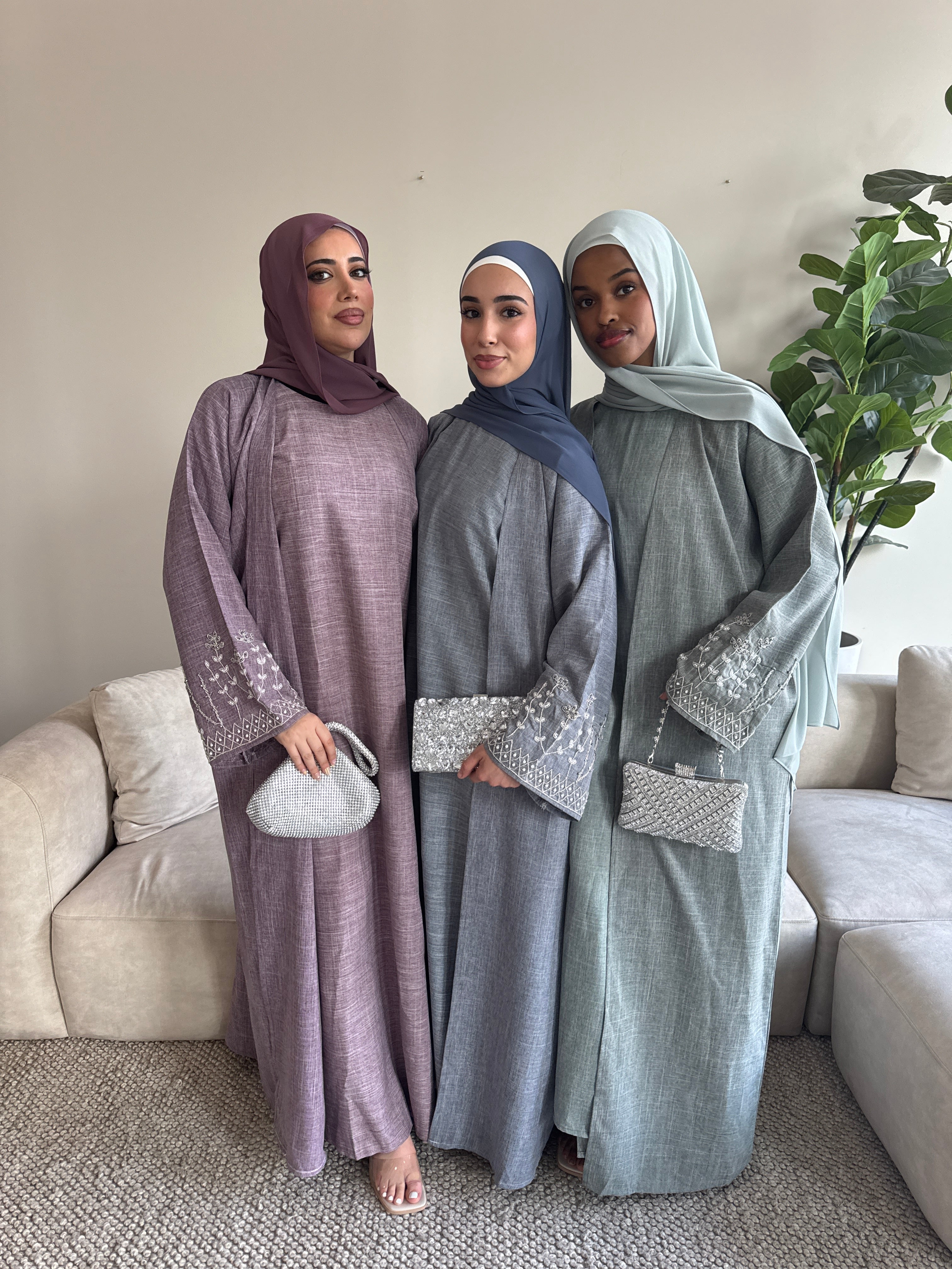 YARA ABAYA SET SAGE GRAY