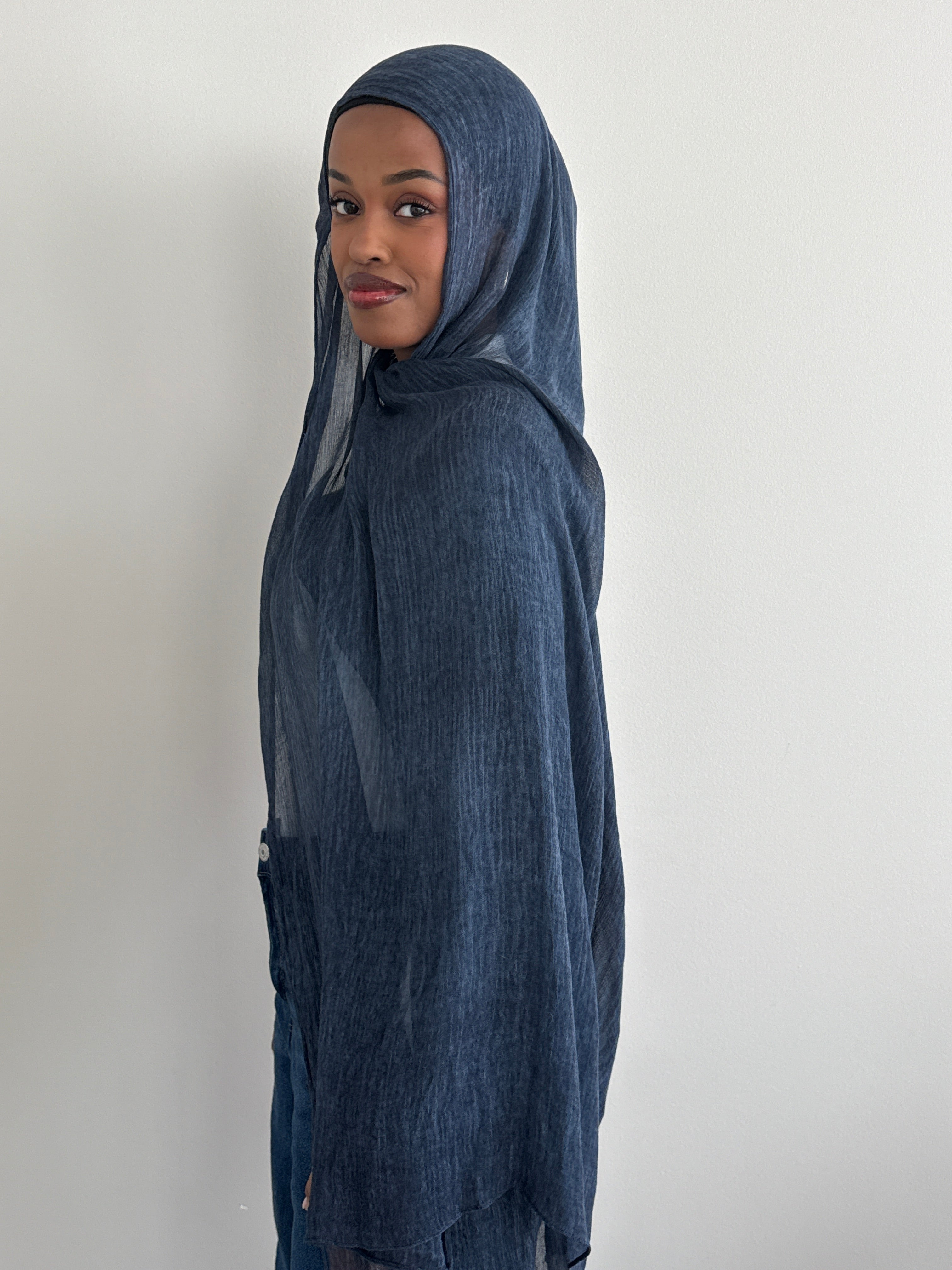 CRINKLE MODAL HIJAB NAVY