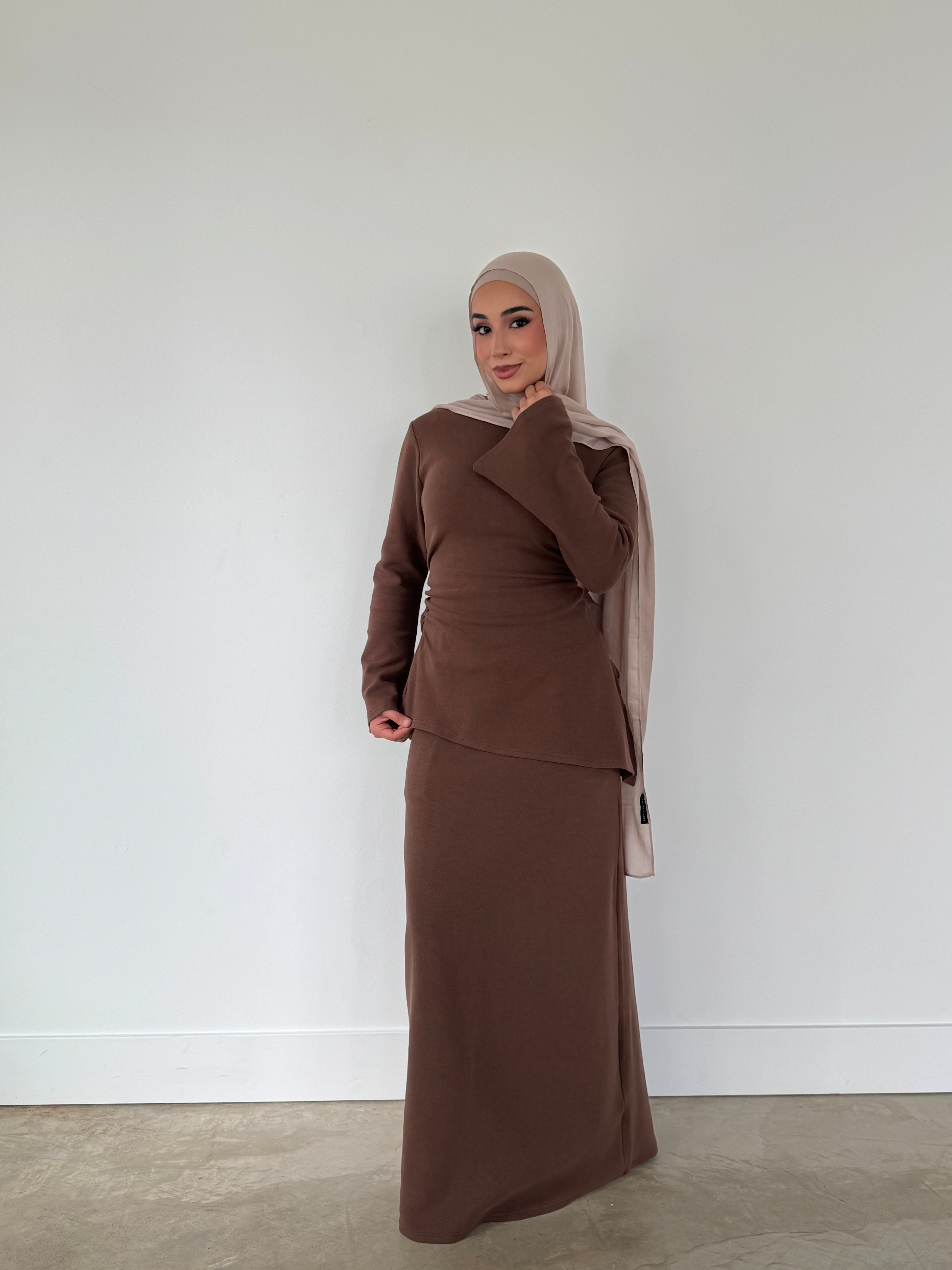 JANNA KNIT SET BROWN