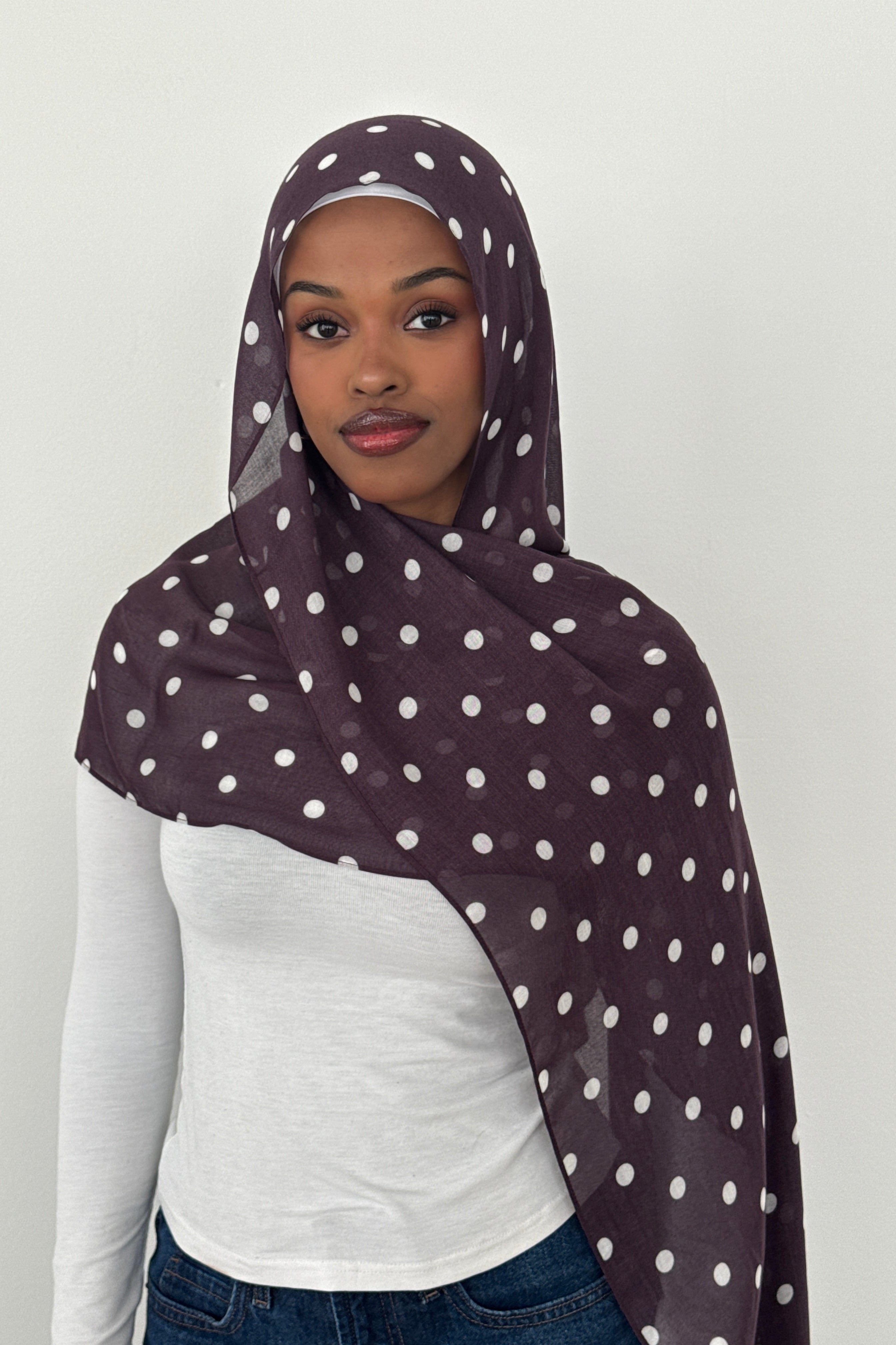 MODAL POLKA DOT DEEP BURGUNDY