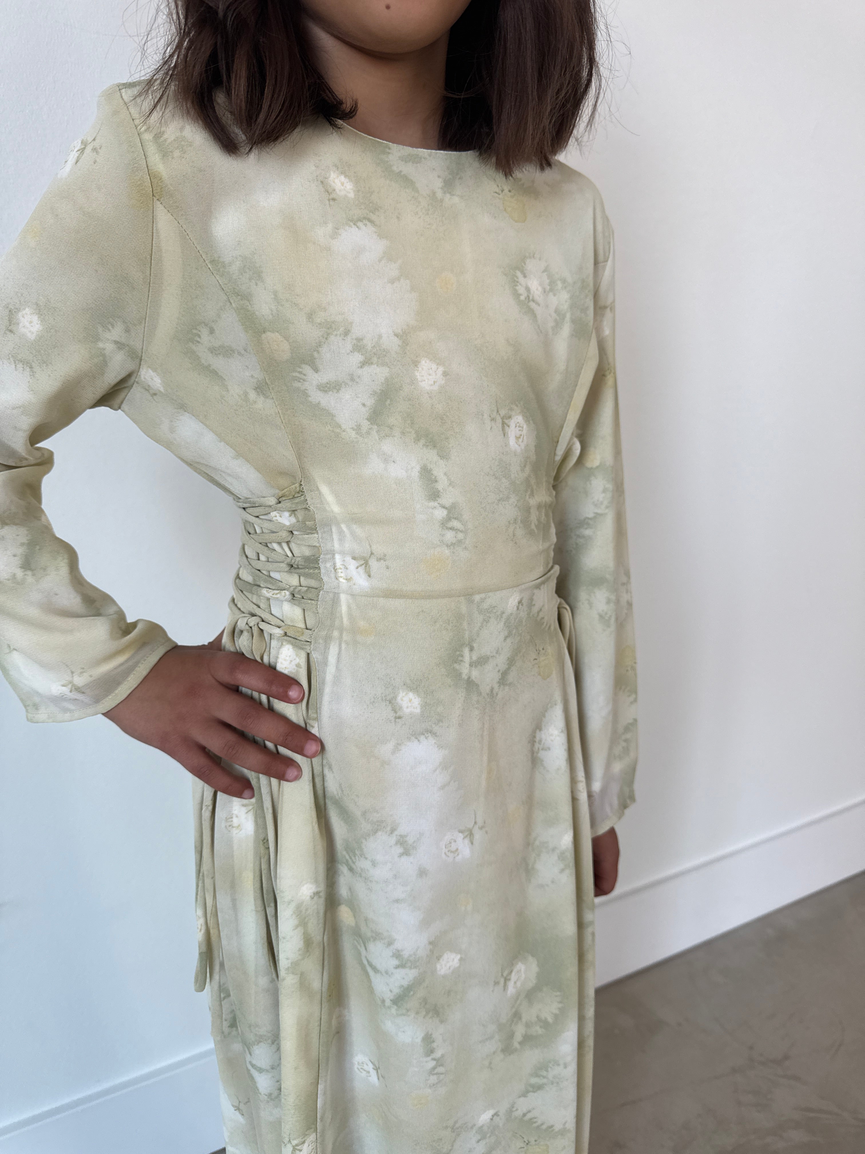 INAYA CHIFFON DRESS GREEN YOUTH