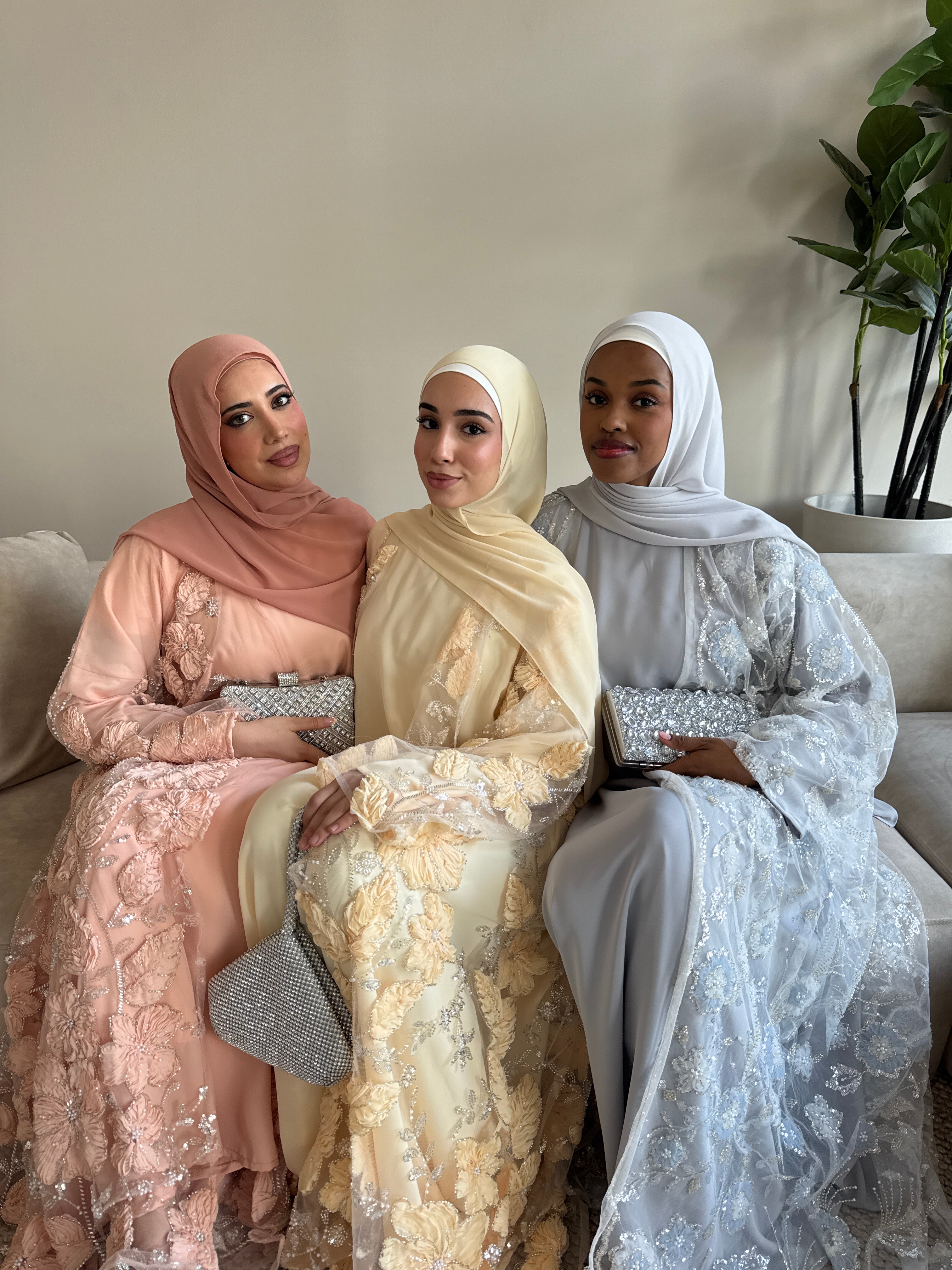 EMBELLISHED ABAYA SET YELLOW