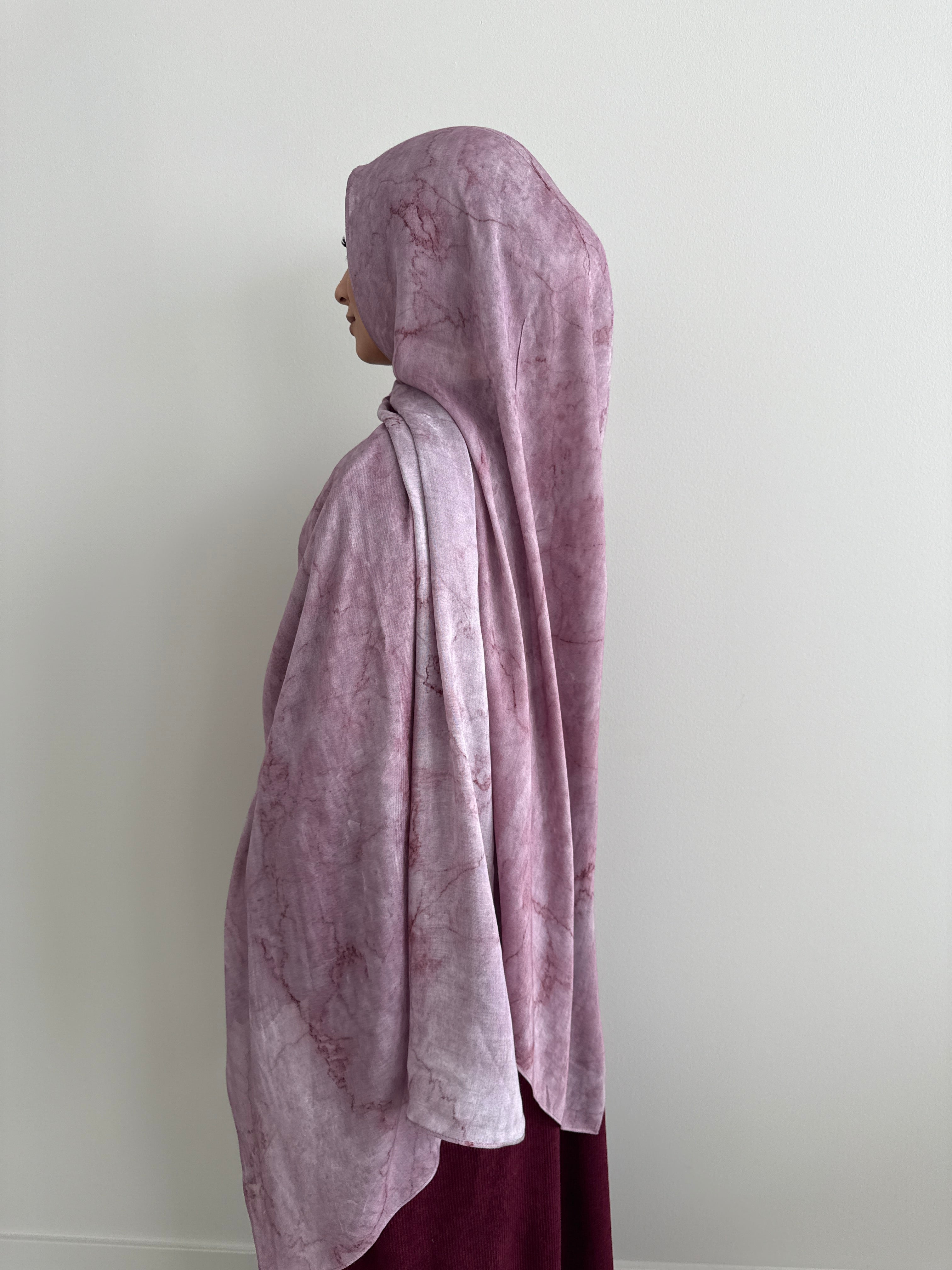 MODAL PRINT HIJAB PINK MARBLE