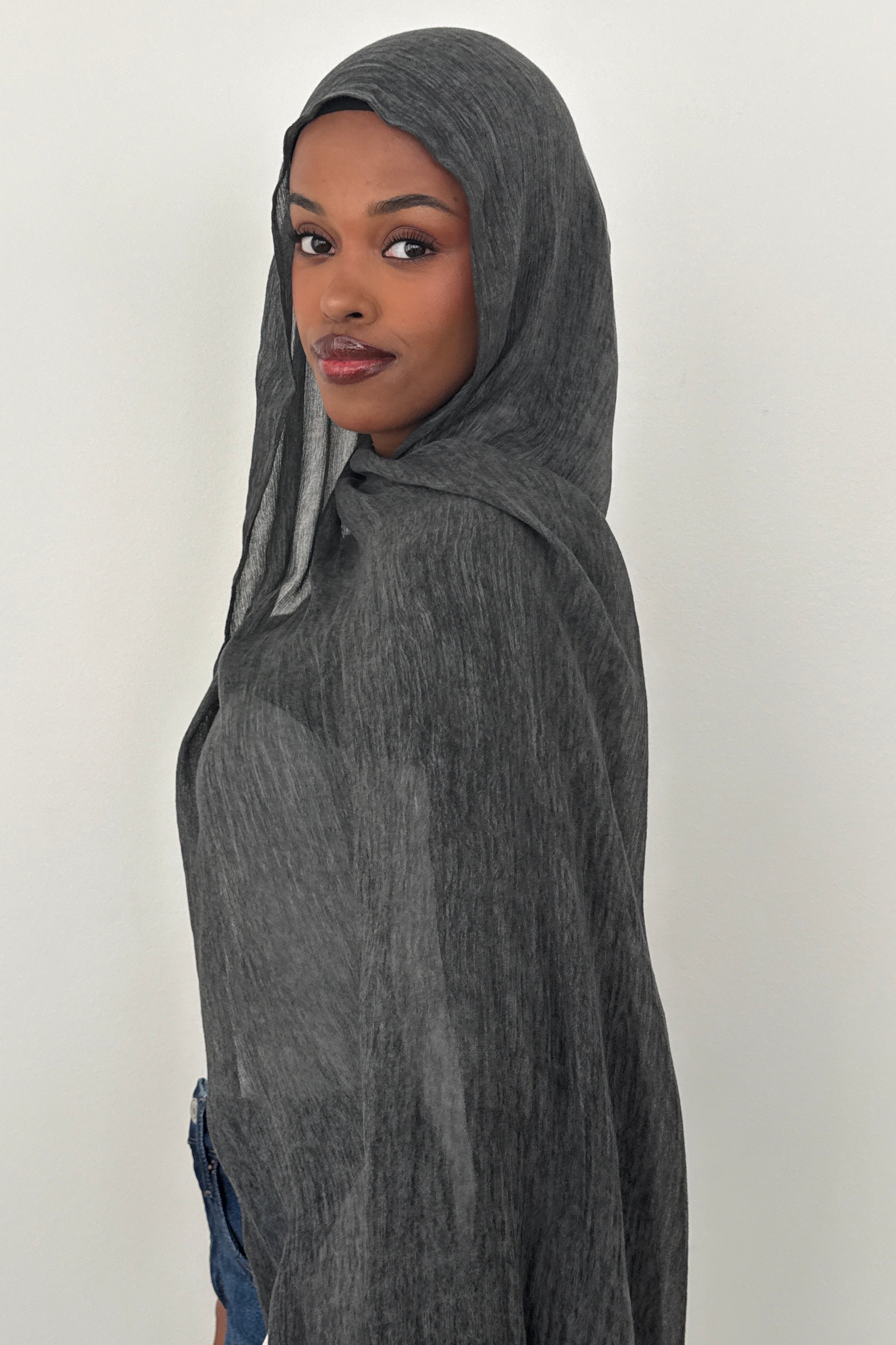 CRINKLE MODAL HIJAB BLACK