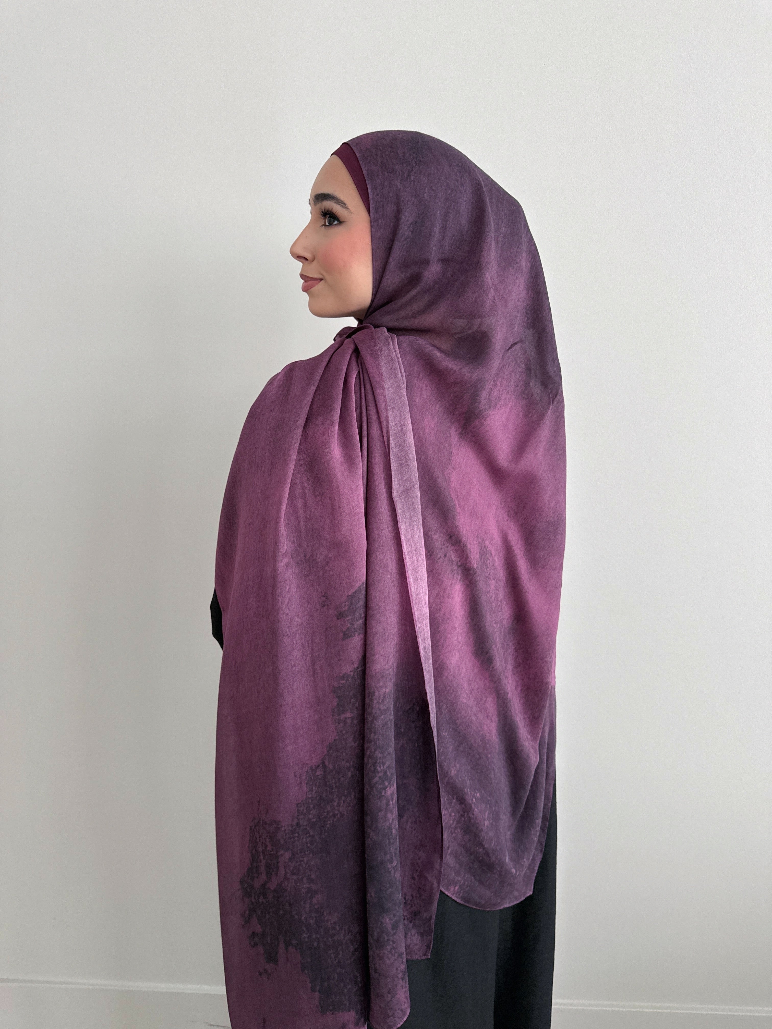 MODAL PRINT HIJAB PLUM SMOKE