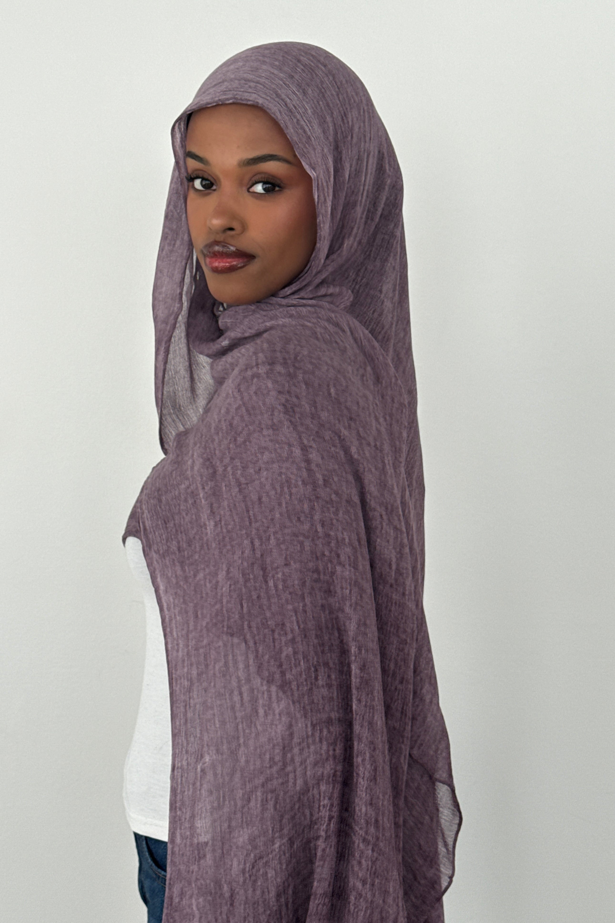 CRINKLE MODAL HIJAB PLUM