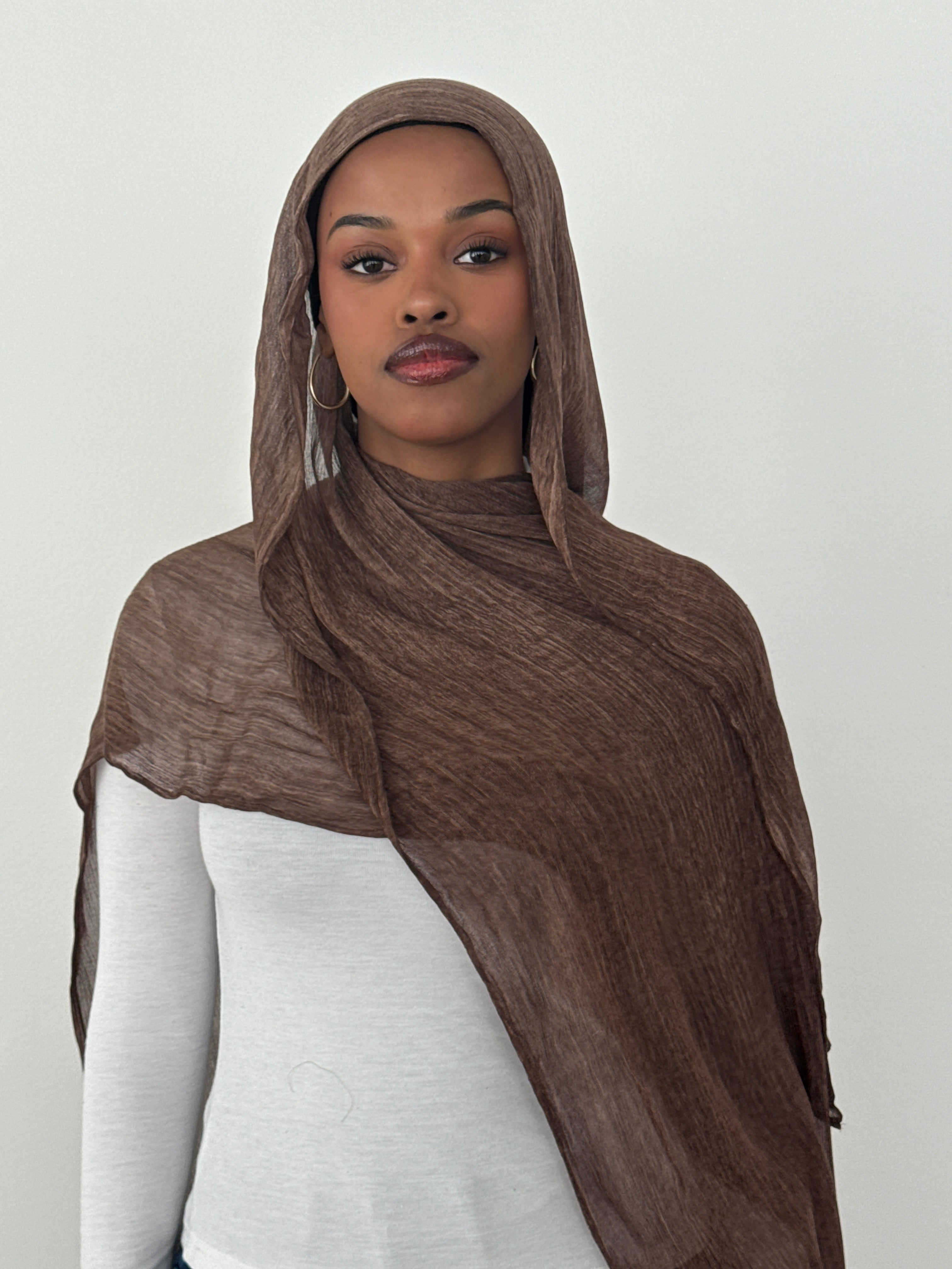 CRINKLE MODAL HIJAB COFFEE
